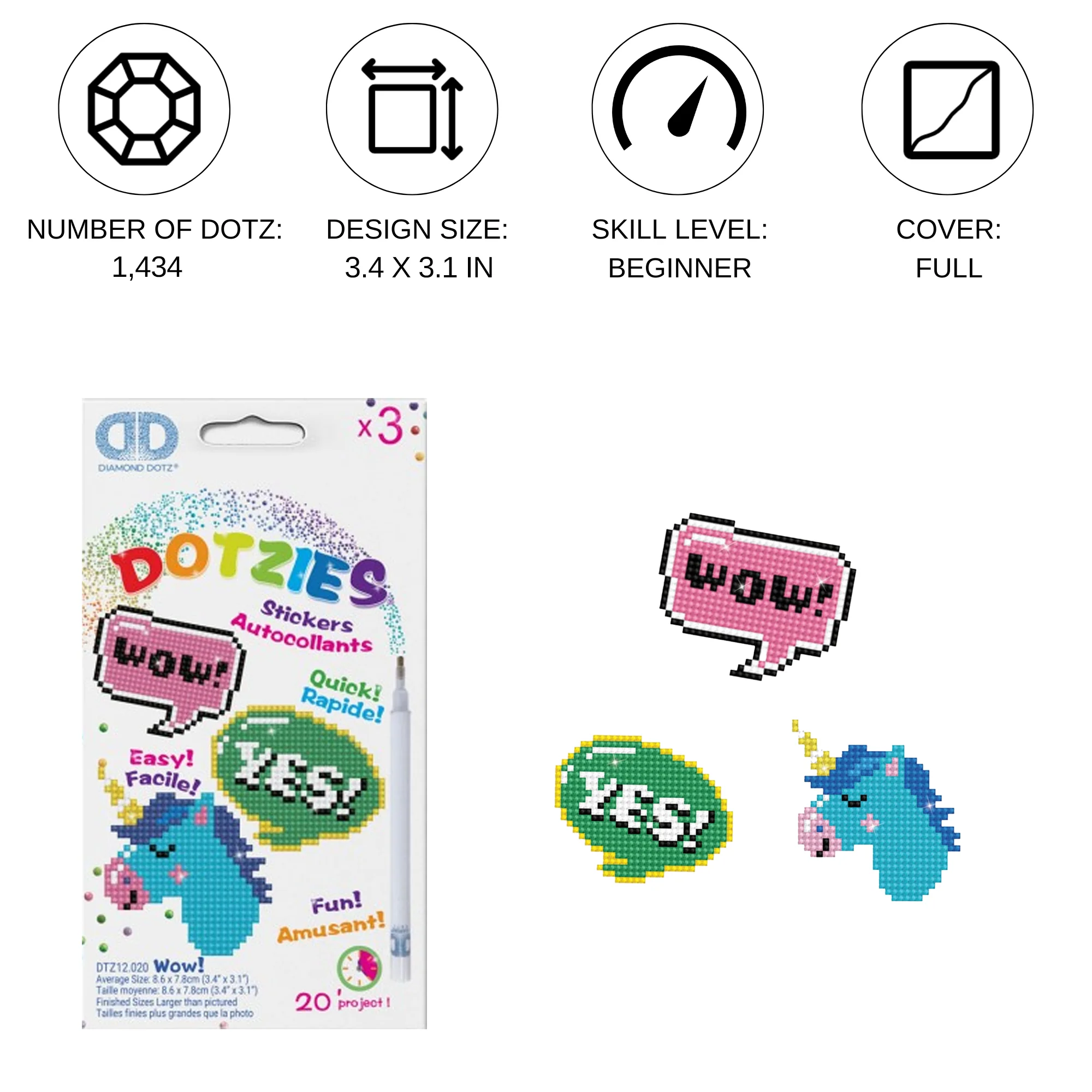 Diamond Dotz Wow - DOTZIES Stickers Kit - Image 3