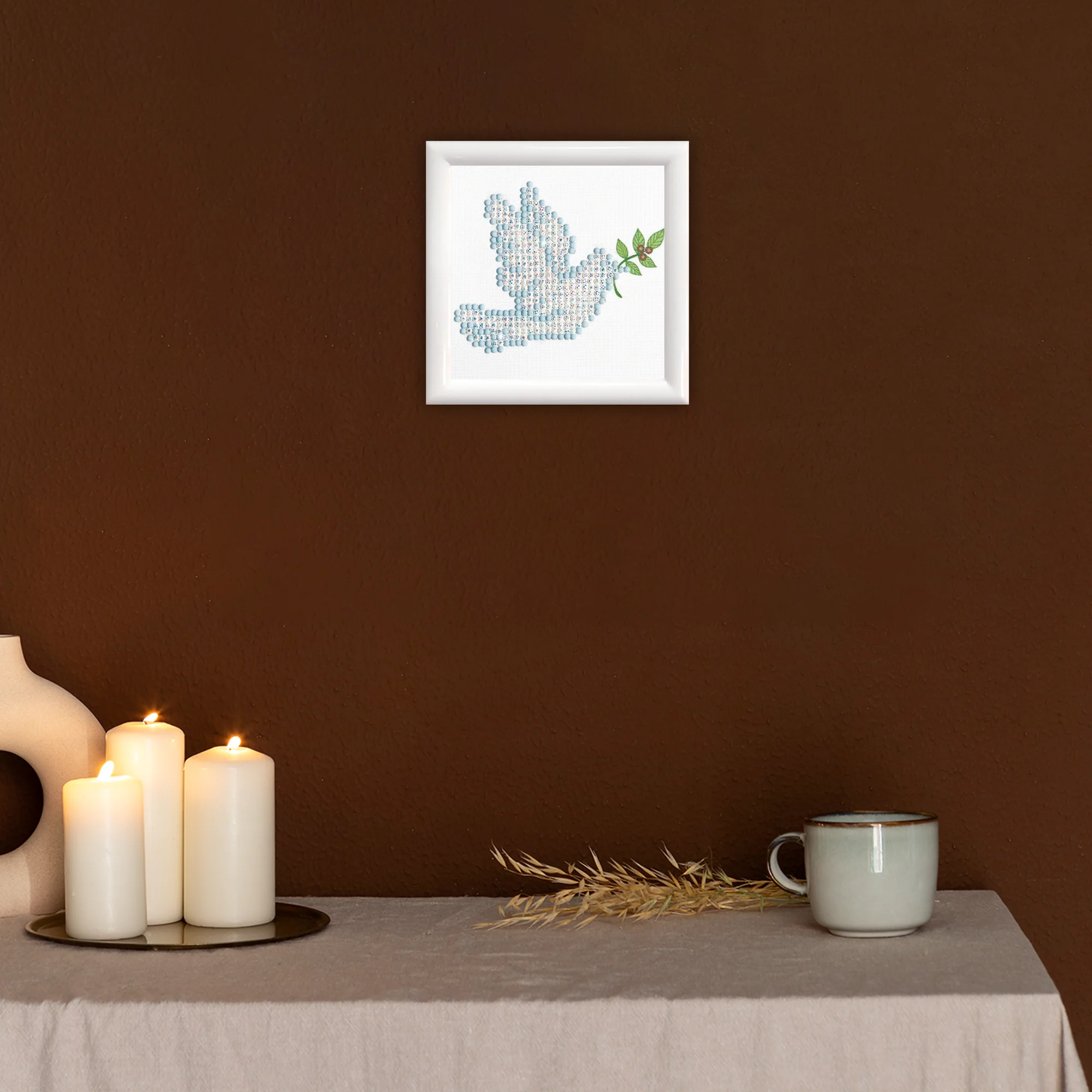 Diamond Dotz Dove of Peace with Frame - 4.0" x 4.0" - Image 2