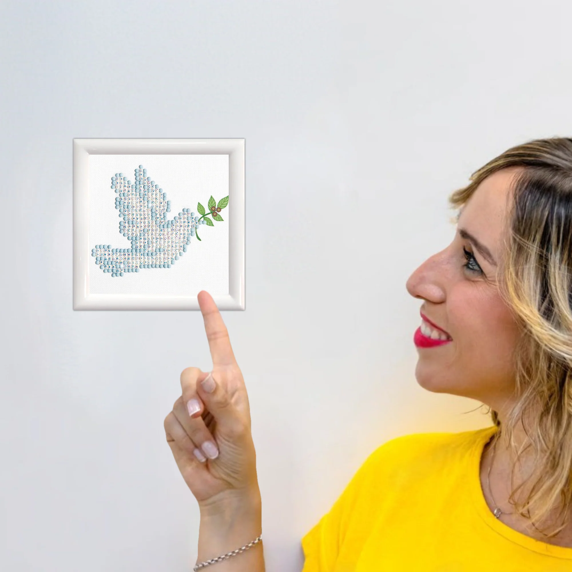 Diamond Dotz Dove of Peace with Frame - 4.0" x 4.0" - Image 4