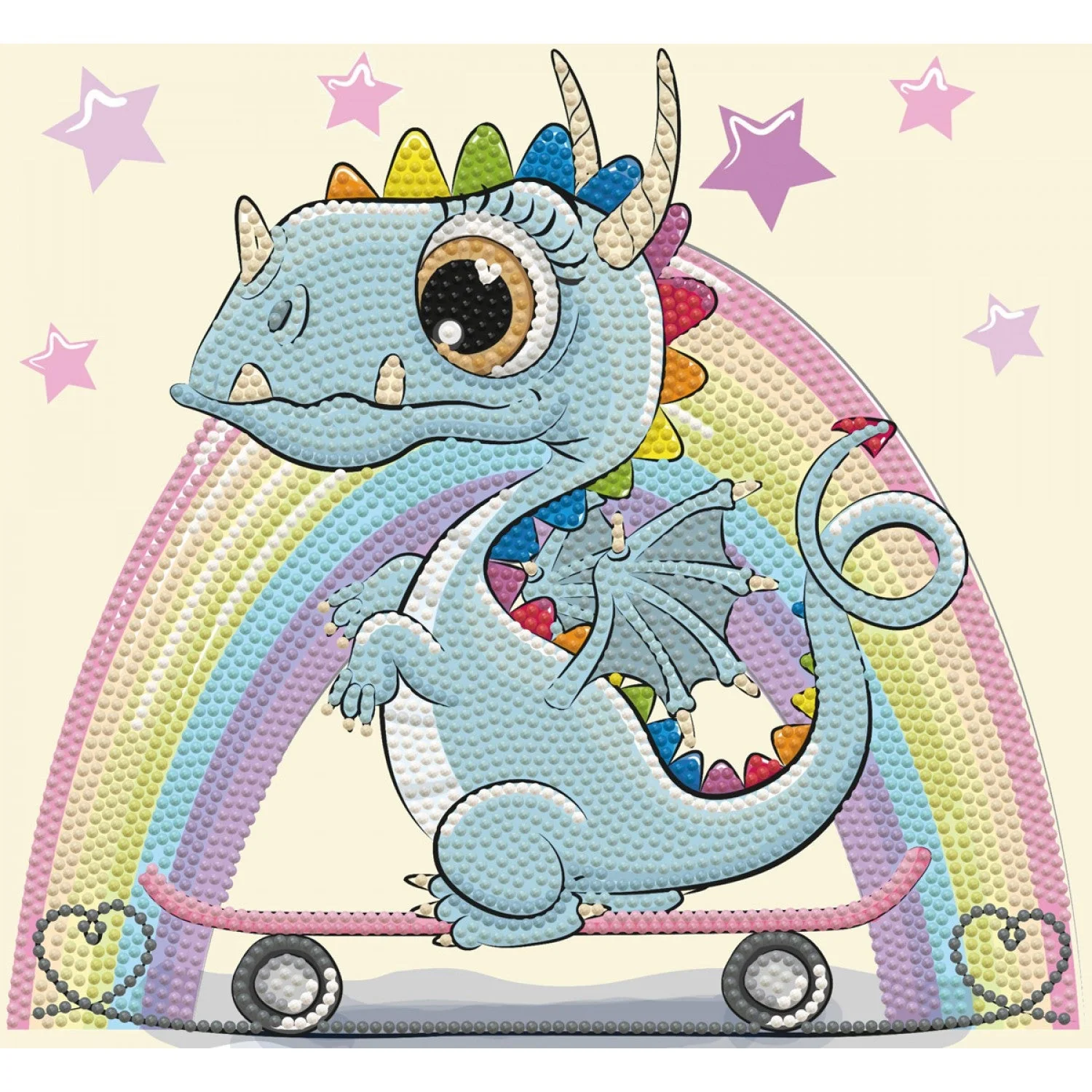 Diamond Dotz DOTZIES Dragon Skate Diamond Painting - 9.8" x 9.1"