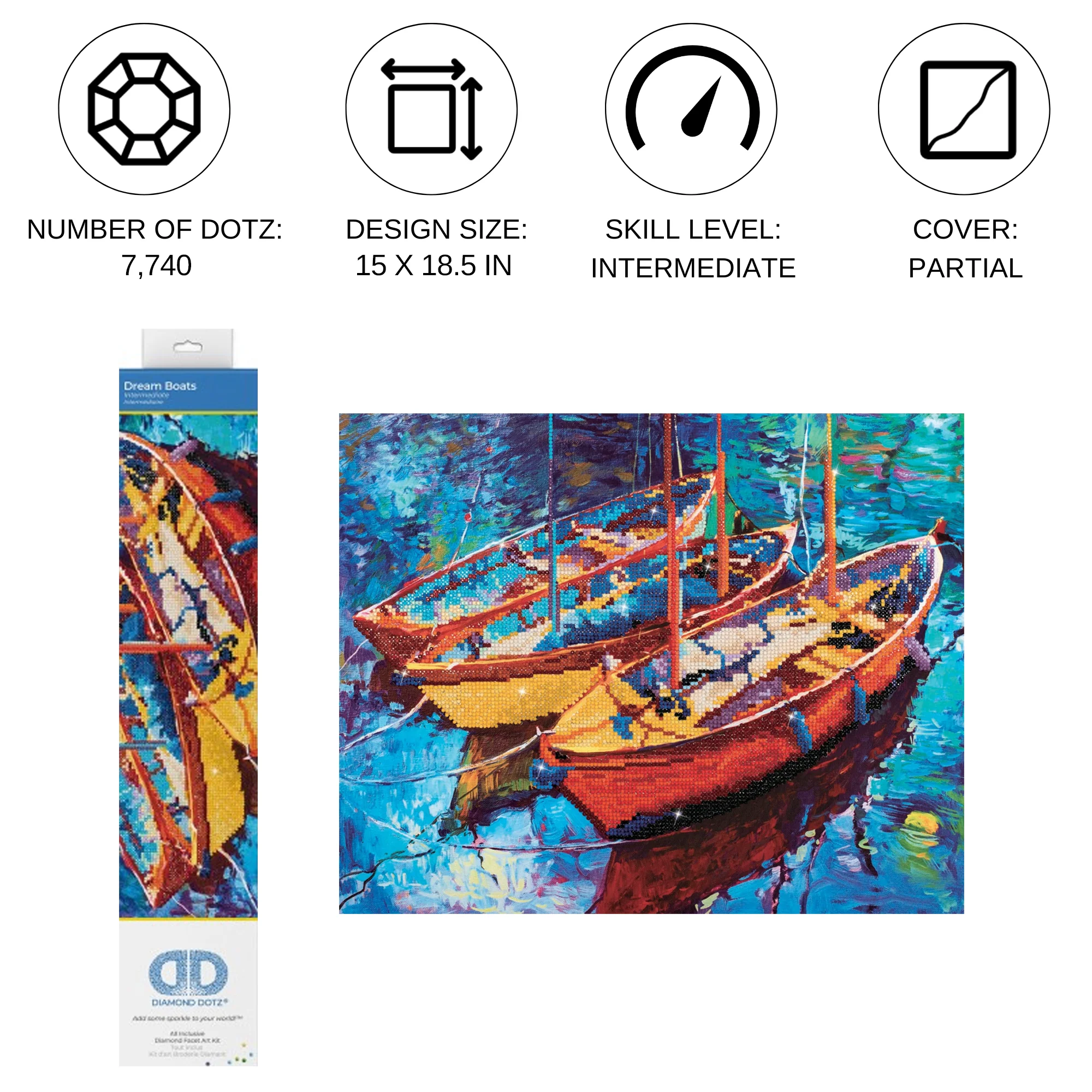 Diamond Dotz Dream Boats - 18.5" x 15.0" - Image 3