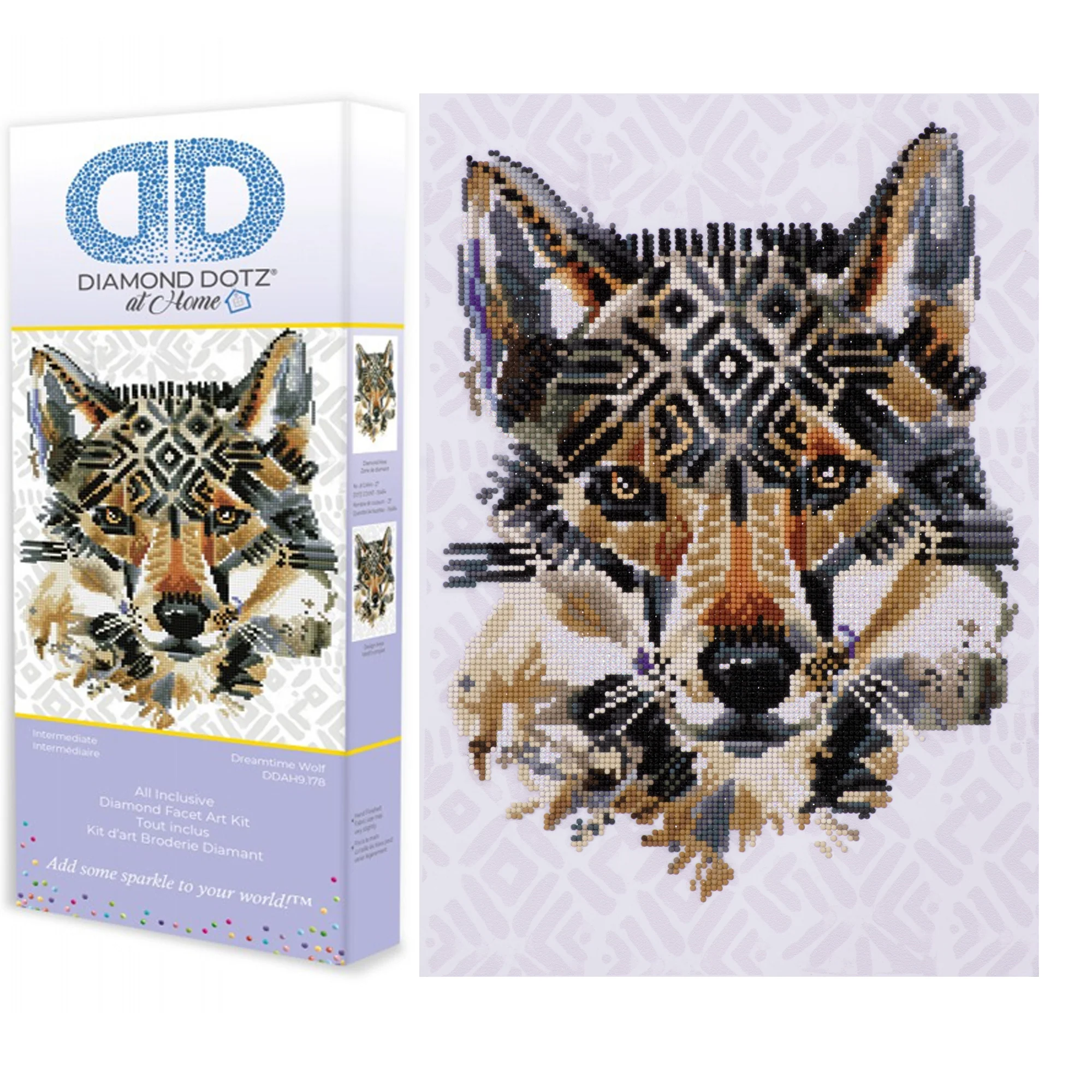 Diamond Dotz Dreamtime Wolf - 12.6" x 17.7"