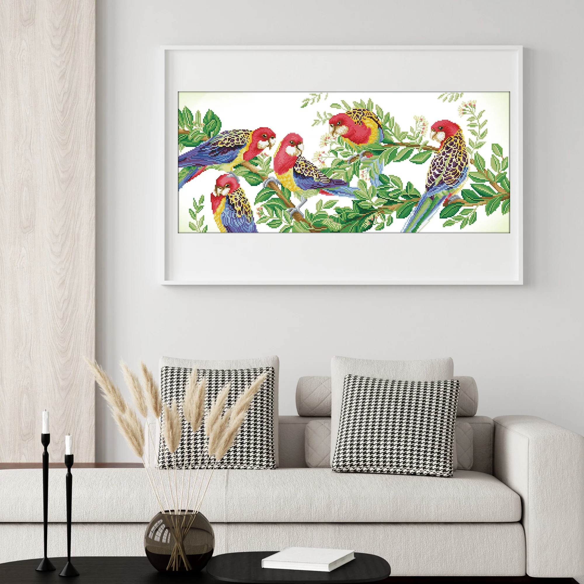 Diamond Dotz Eastern Rosella Gathering - 14.6" x 34.3" - Image 3