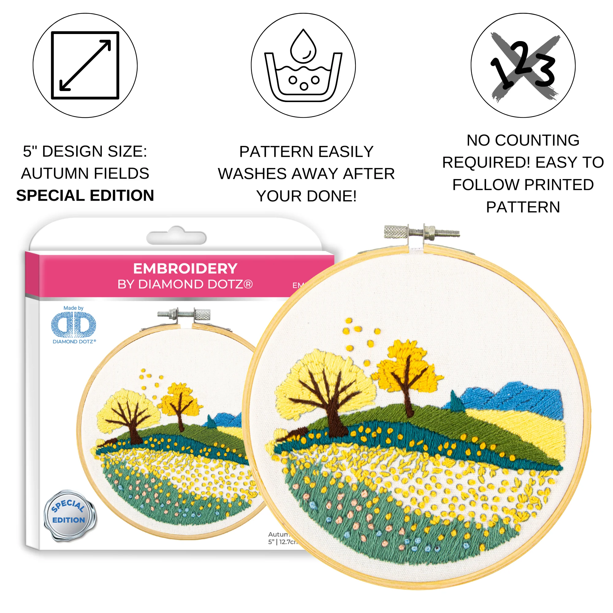 Diamond Dotz Autumn Fields Embroidery Kit - 5.0" - Image 3