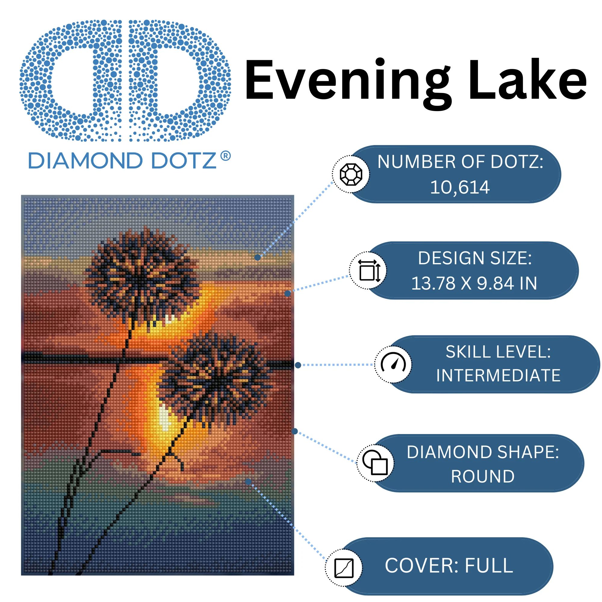 Diamond Dotz Evening Lake - 13.8" x 9.8" - Image 3