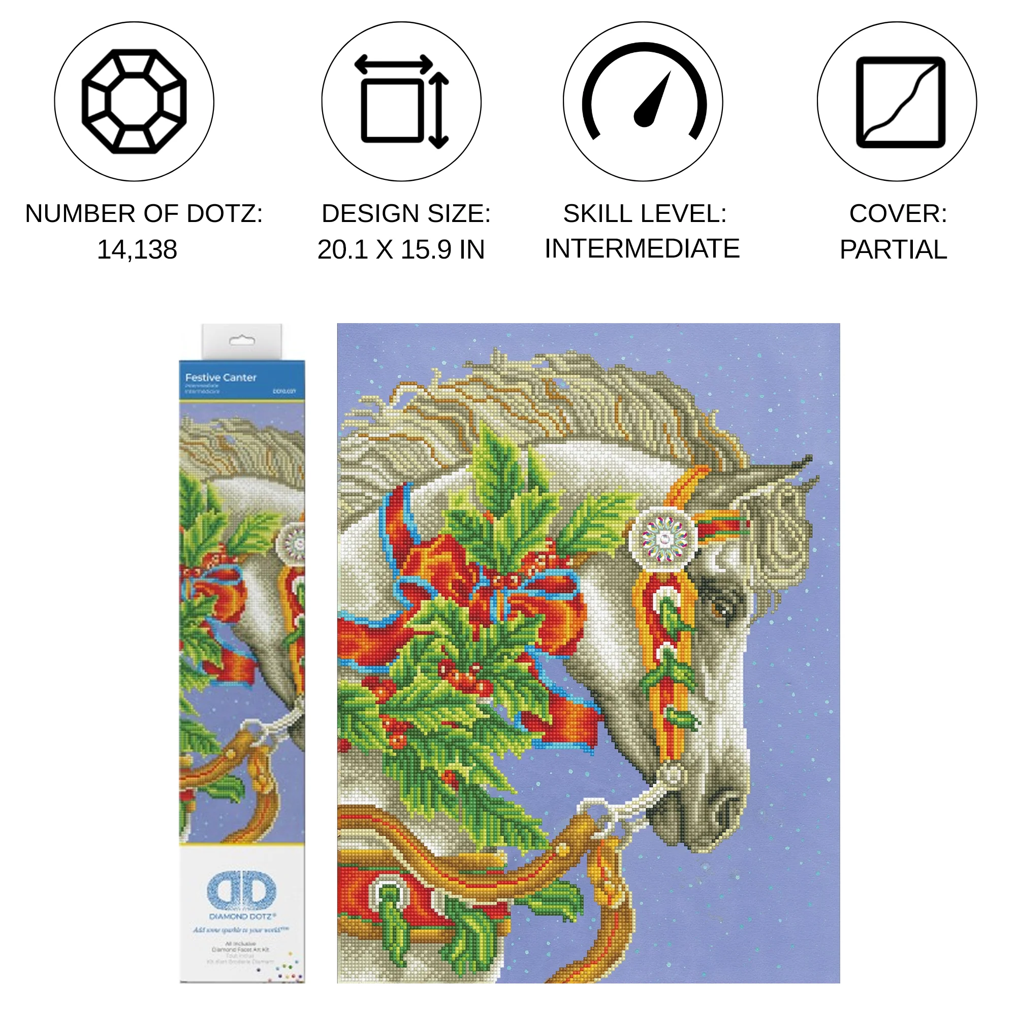Diamond Dotz Festive Canter - 16.1" x 21.3" - Image 4