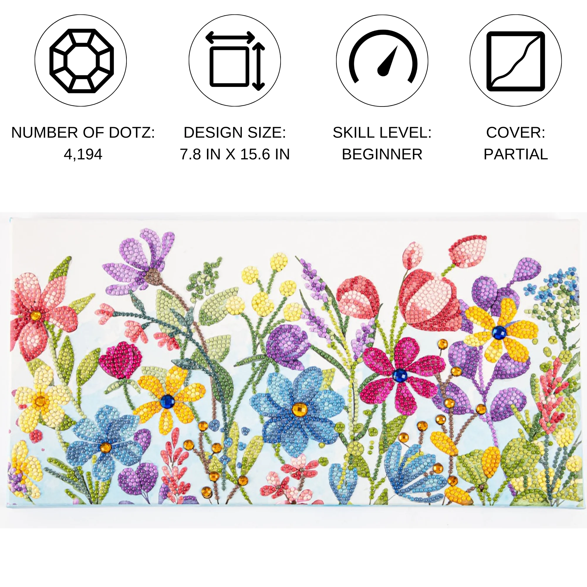 Diamond Dotz Decor Decorative Box Field Flowers - 15.8" x 7.9" - Image 3