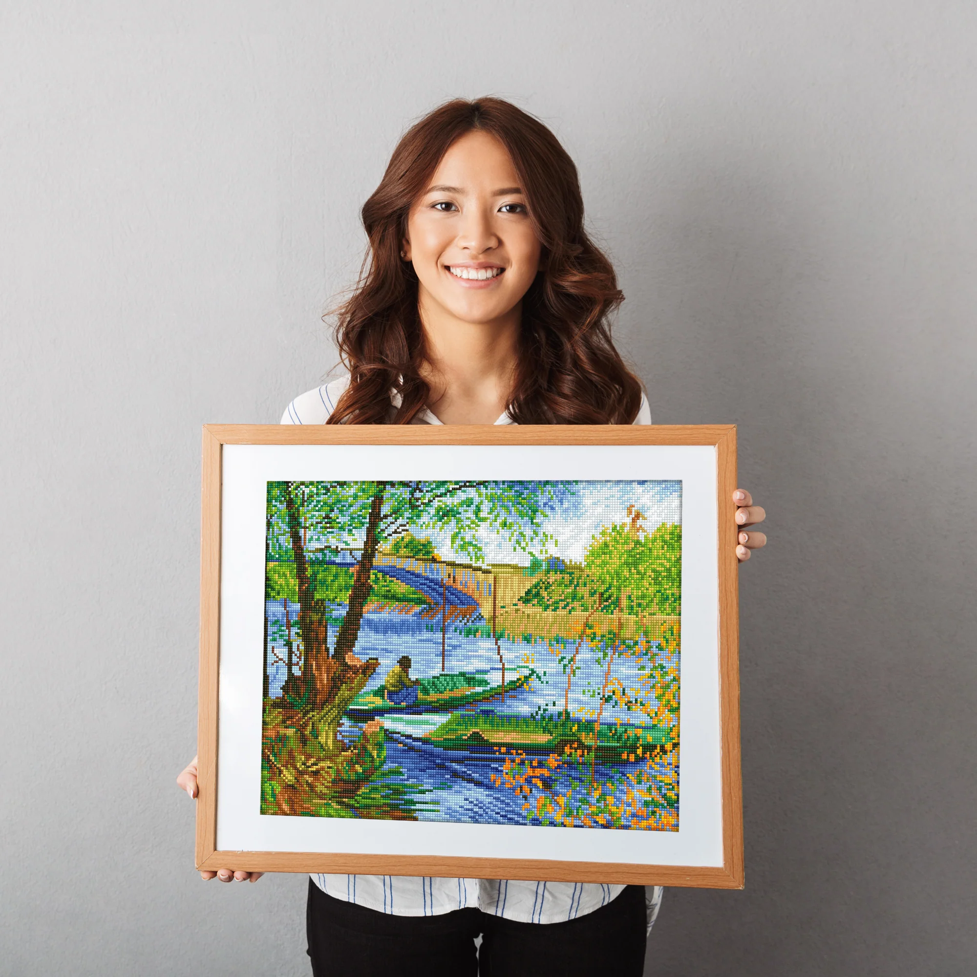 Diamond Dotz Fishing In Spring (Van Gogh) - 19.7" x 15.8" - Image 2