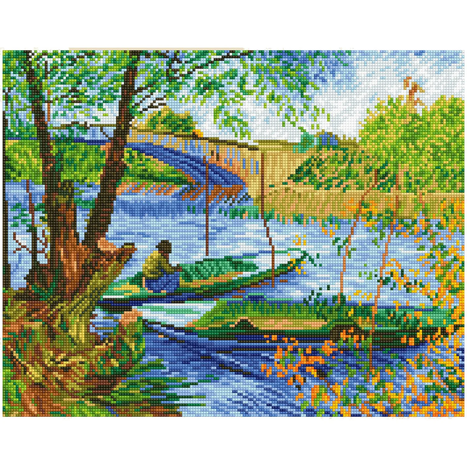 Diamond Dotz Fishing In Spring (Van Gogh) - 19.7" x 15.8" - Image 5