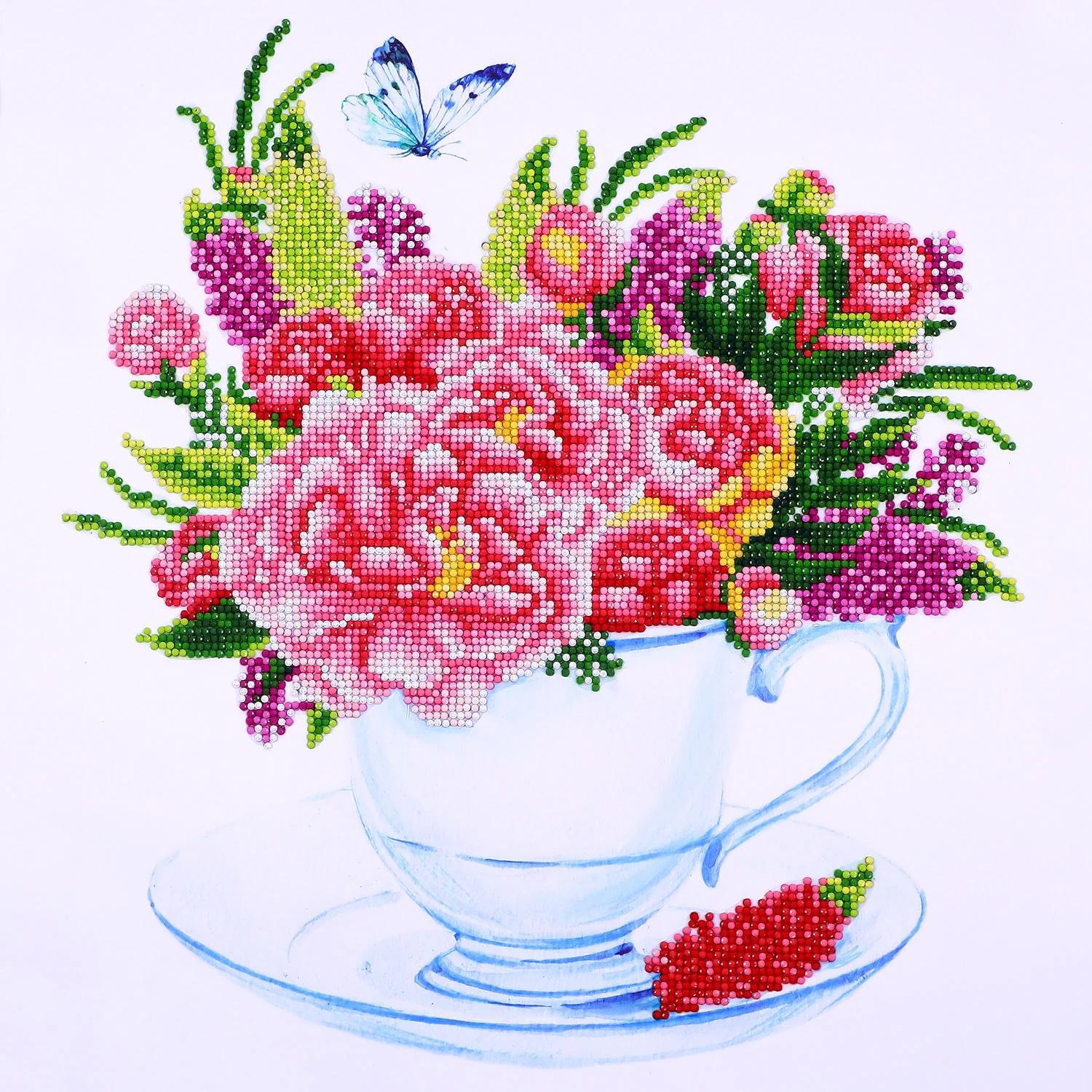 Diamond Dotz Floral Tea Cup - 16.0" x 16.0" - Image 5