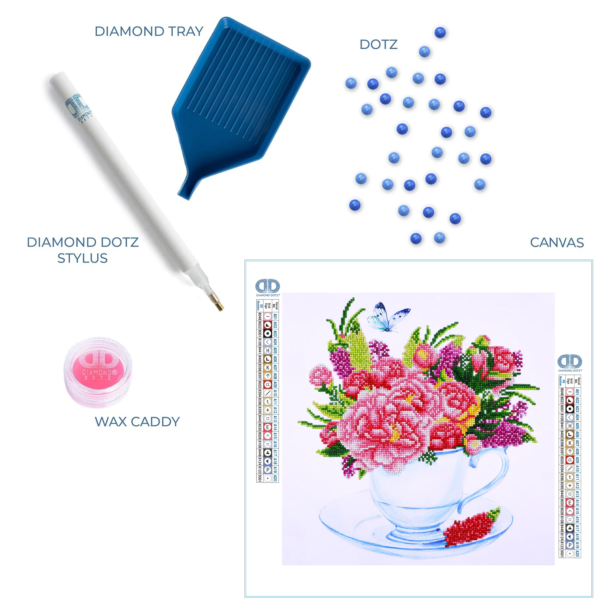 Diamond Dotz Floral Tea Cup - 16.0" x 16.0" - Image 6