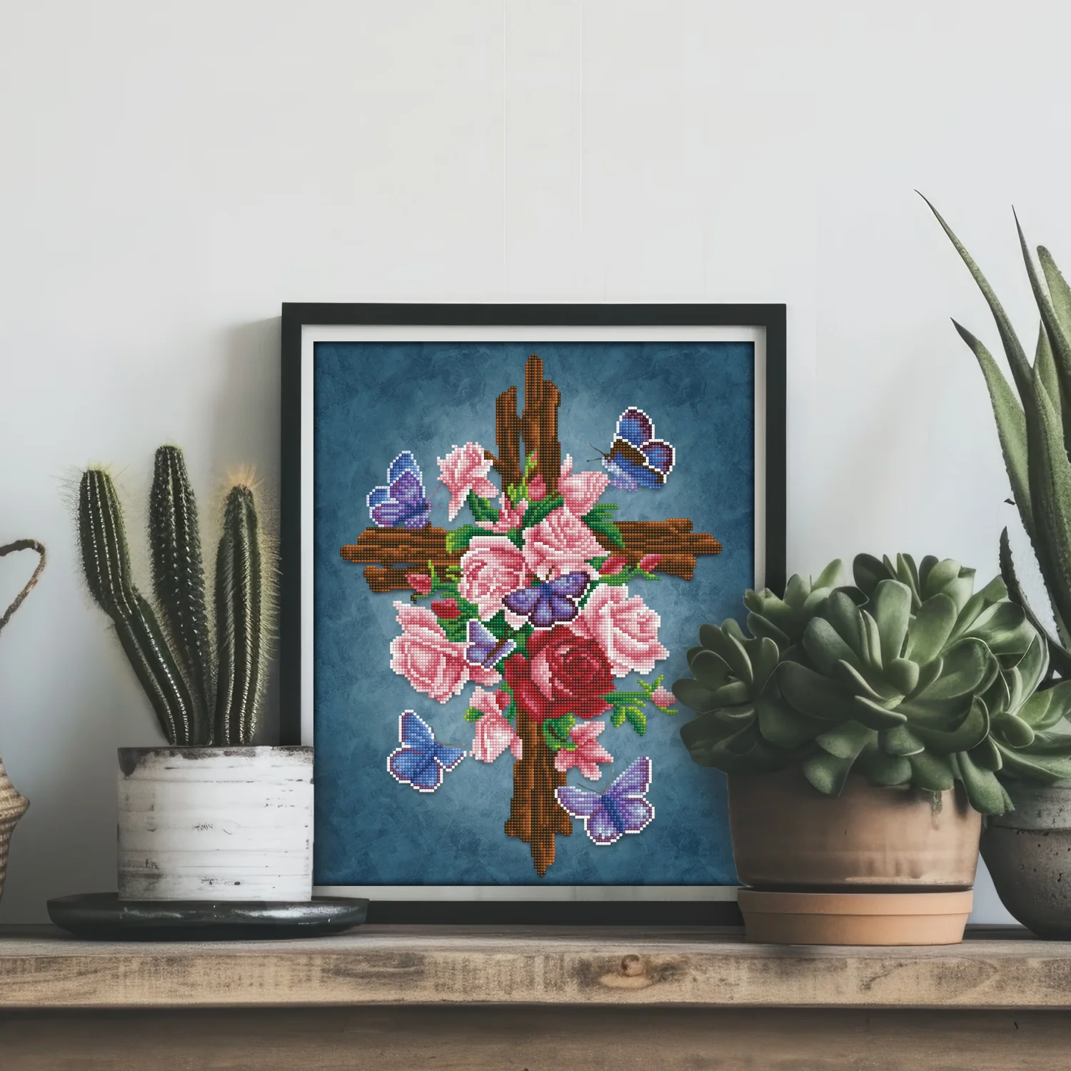 Diamond Dotz Flower Cross - 16.5" x 20.5" - Image 4