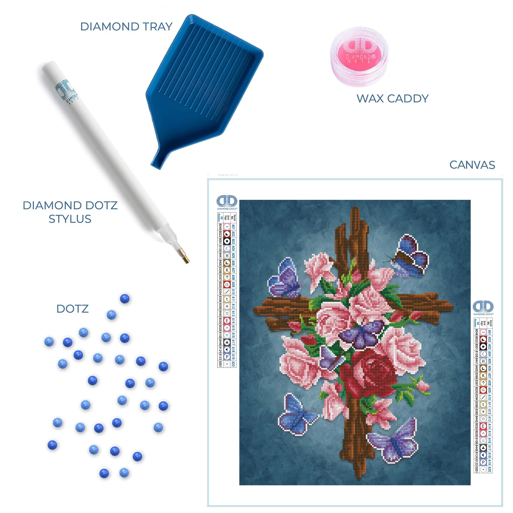 Diamond Dotz Flower Cross - 16.5" x 20.5" - Image 5