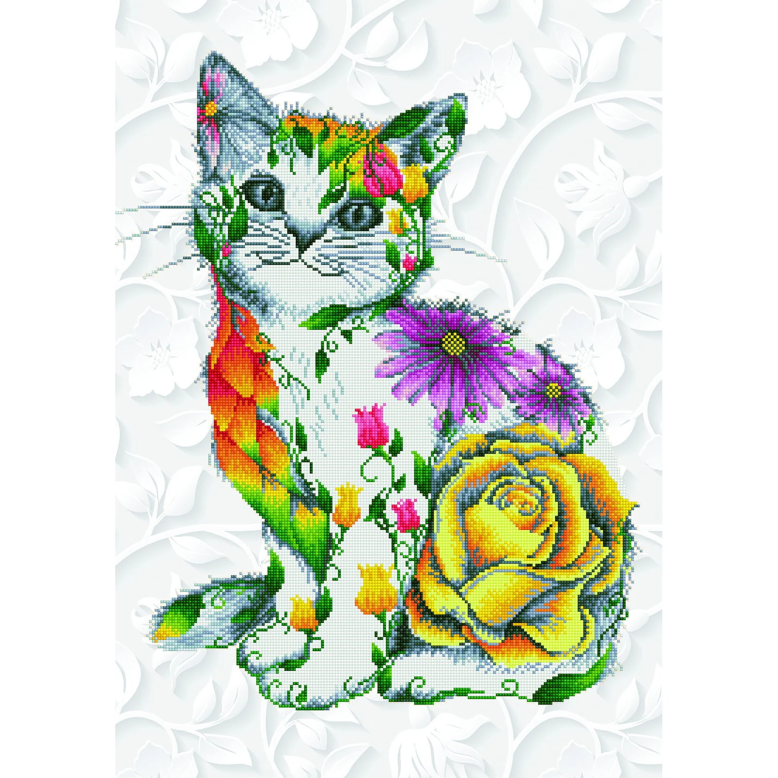 Diamond Dotz Flower Puss - 21.7" x 30.7" - Image 6