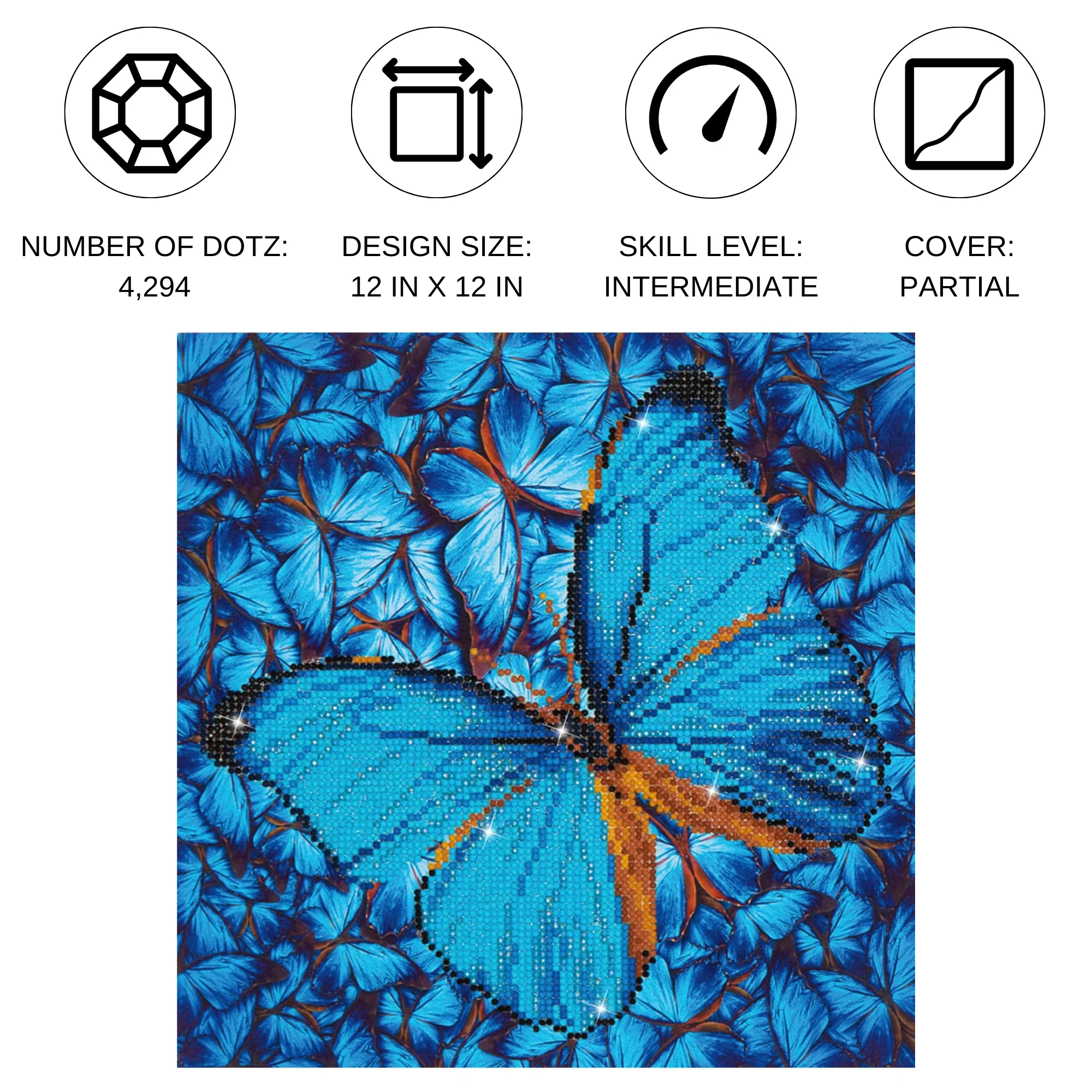Diamond Dotz Flutter By Blue - 12.0" x 12.0" - Image 4