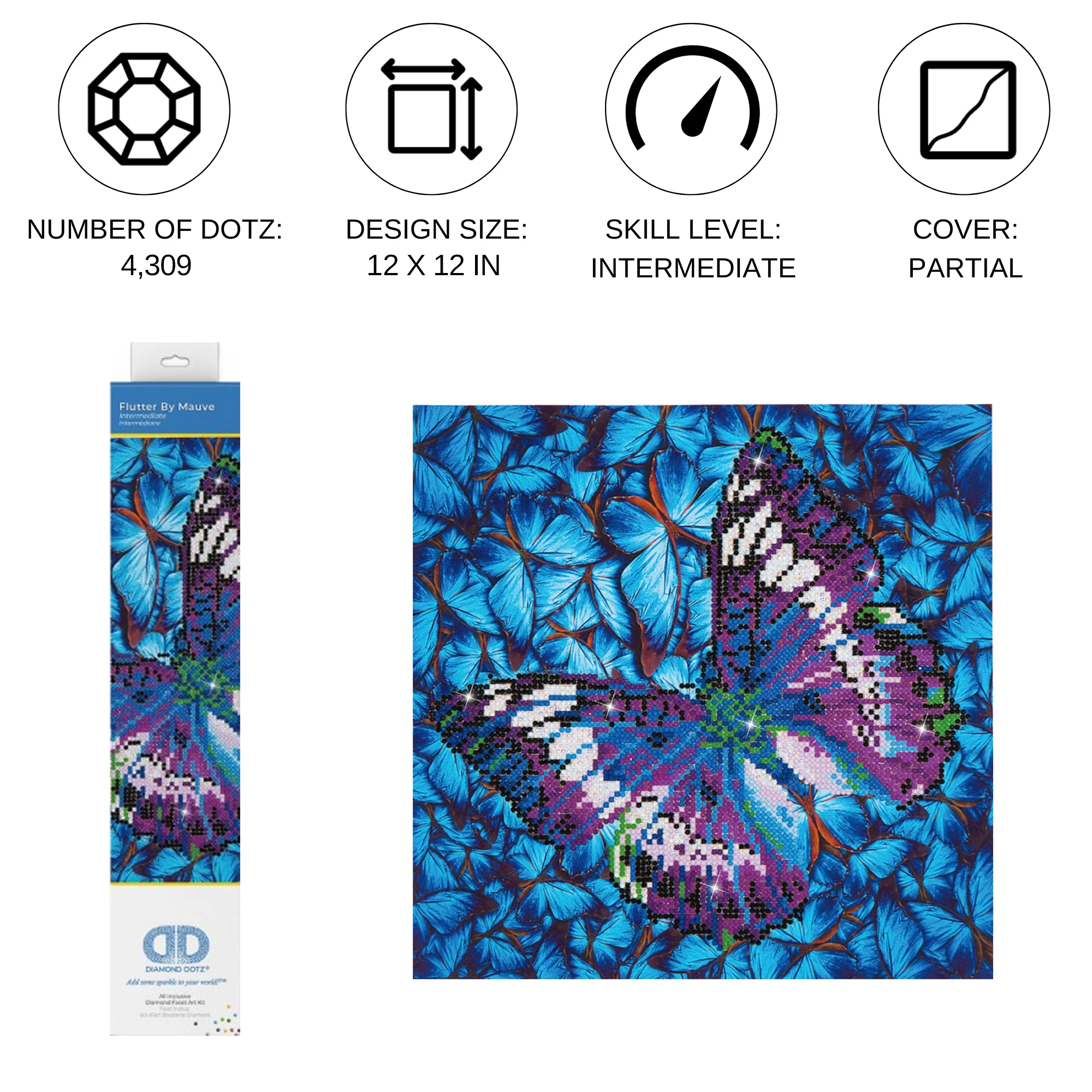 Diamond Dotz Flutter By Mauve - 12.0" x 12.0" - Image 4