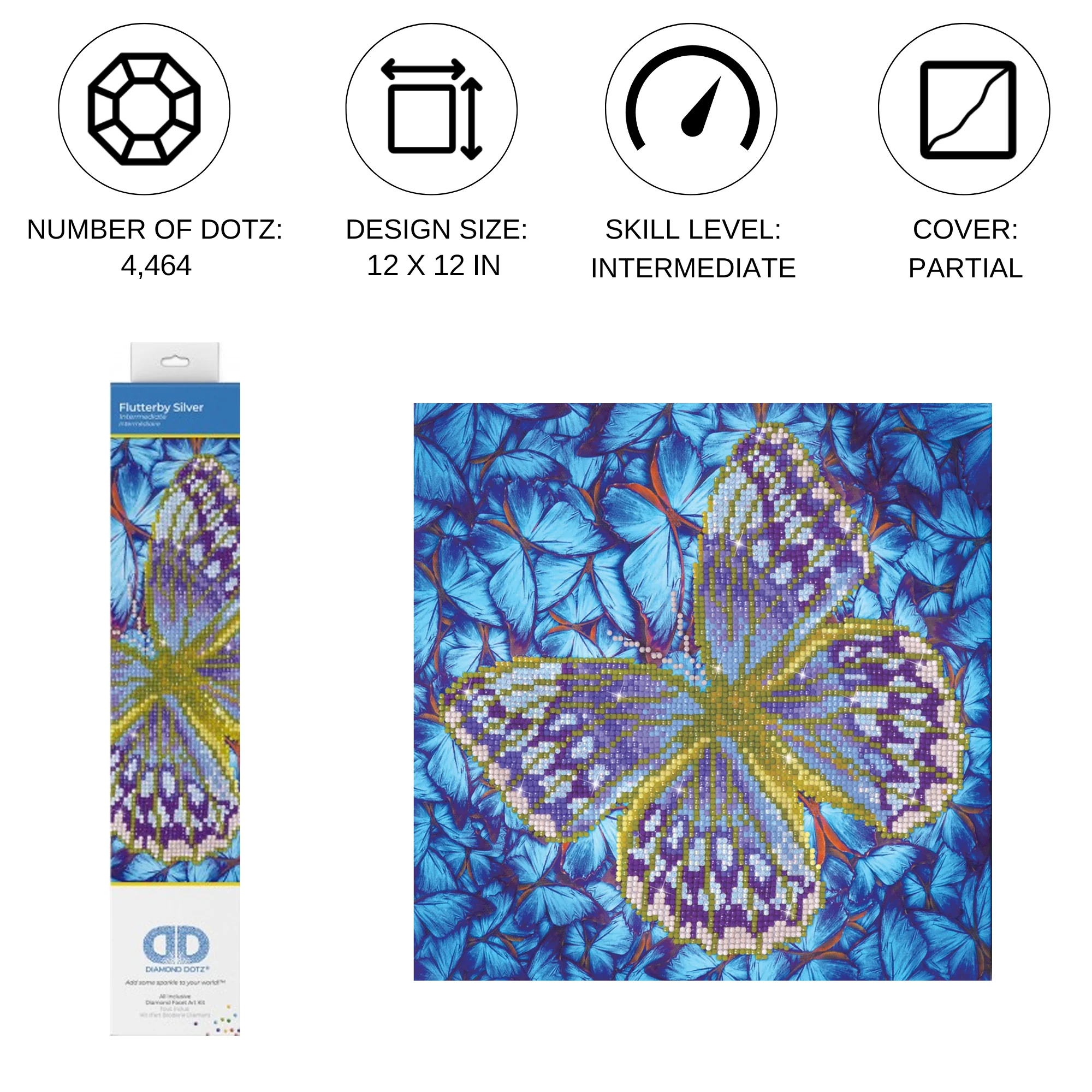 Diamond Dotz Flutterby Silver - 12.0" x 12.0" - Image 4
