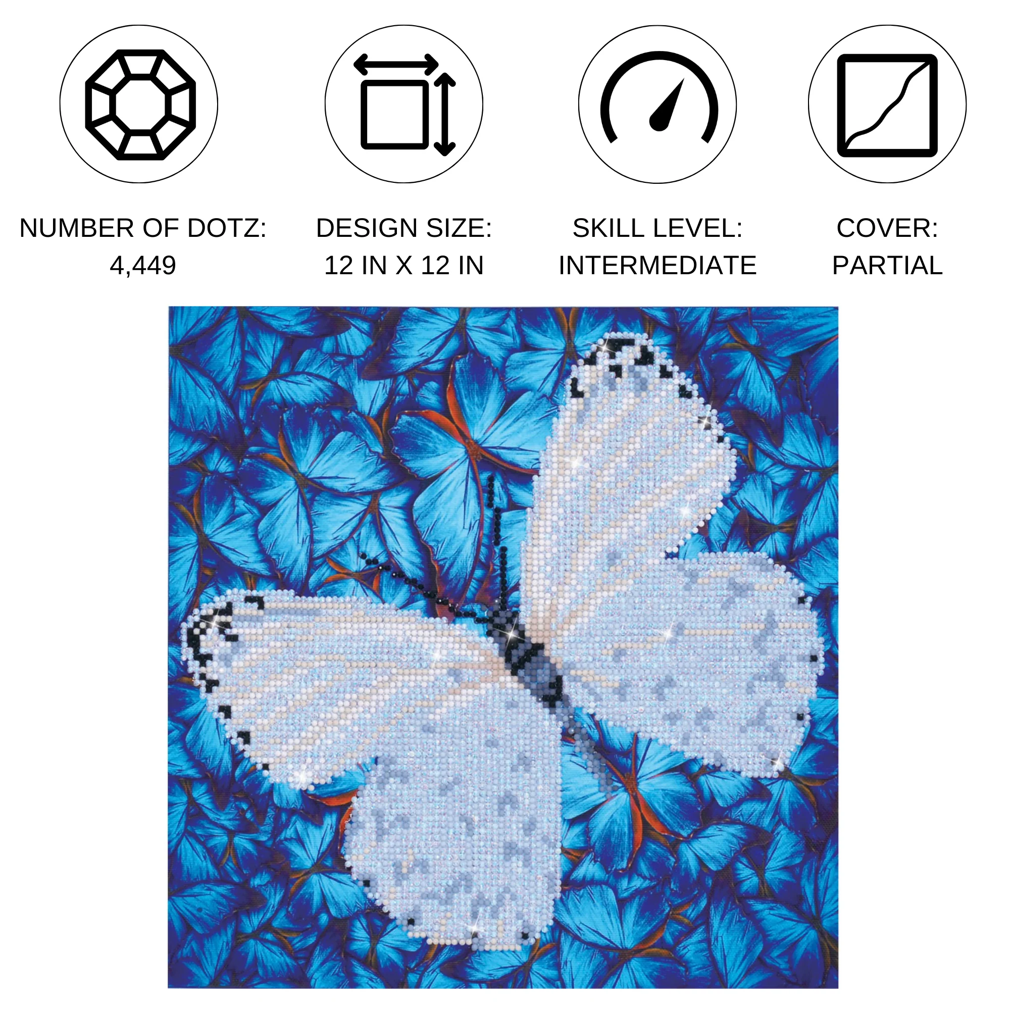 Diamond Dotz Flutterby White - 12.0" x 12.0" - Image 4