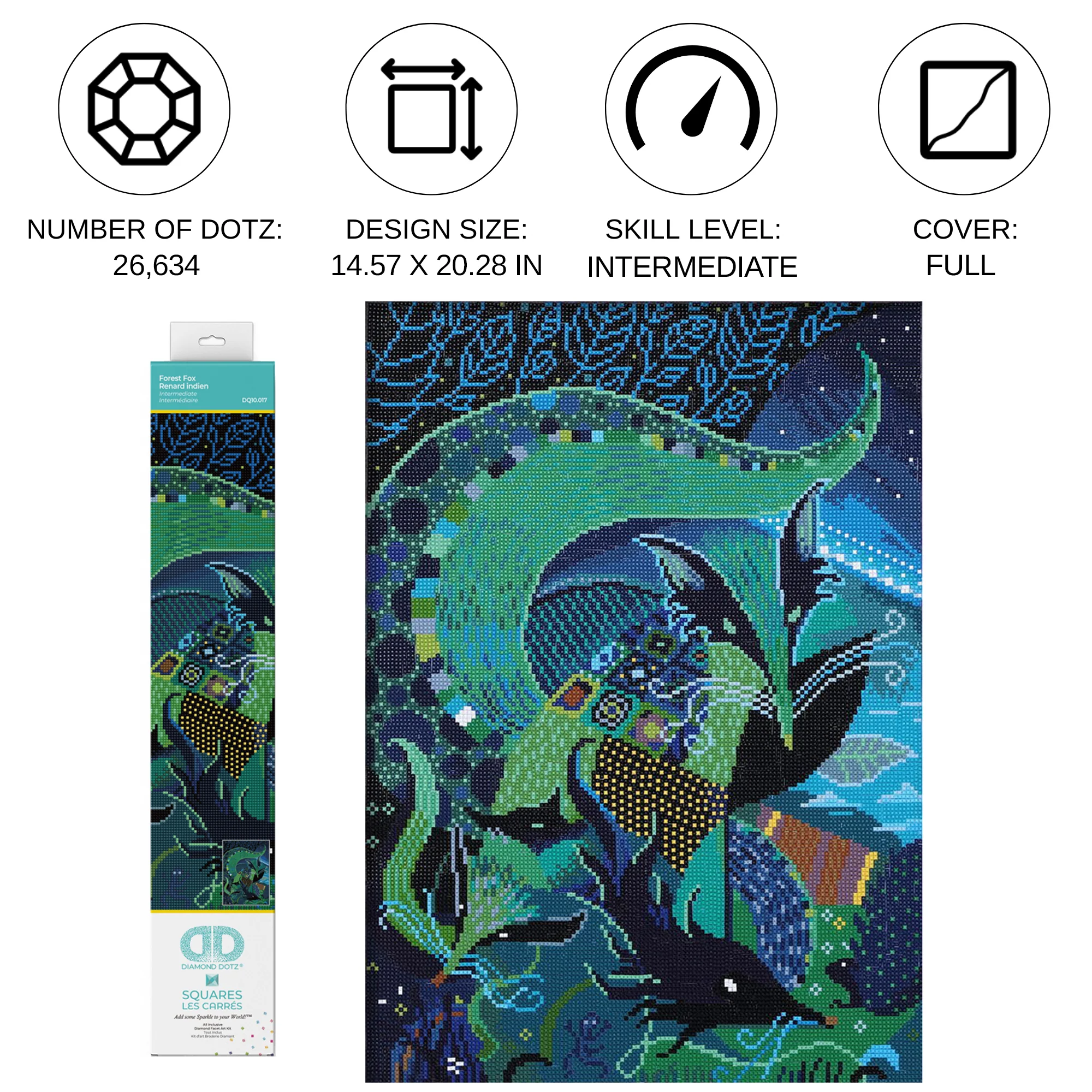 Diamond Dotz Forest Fox - 14.6" x 20.3" - Image 3