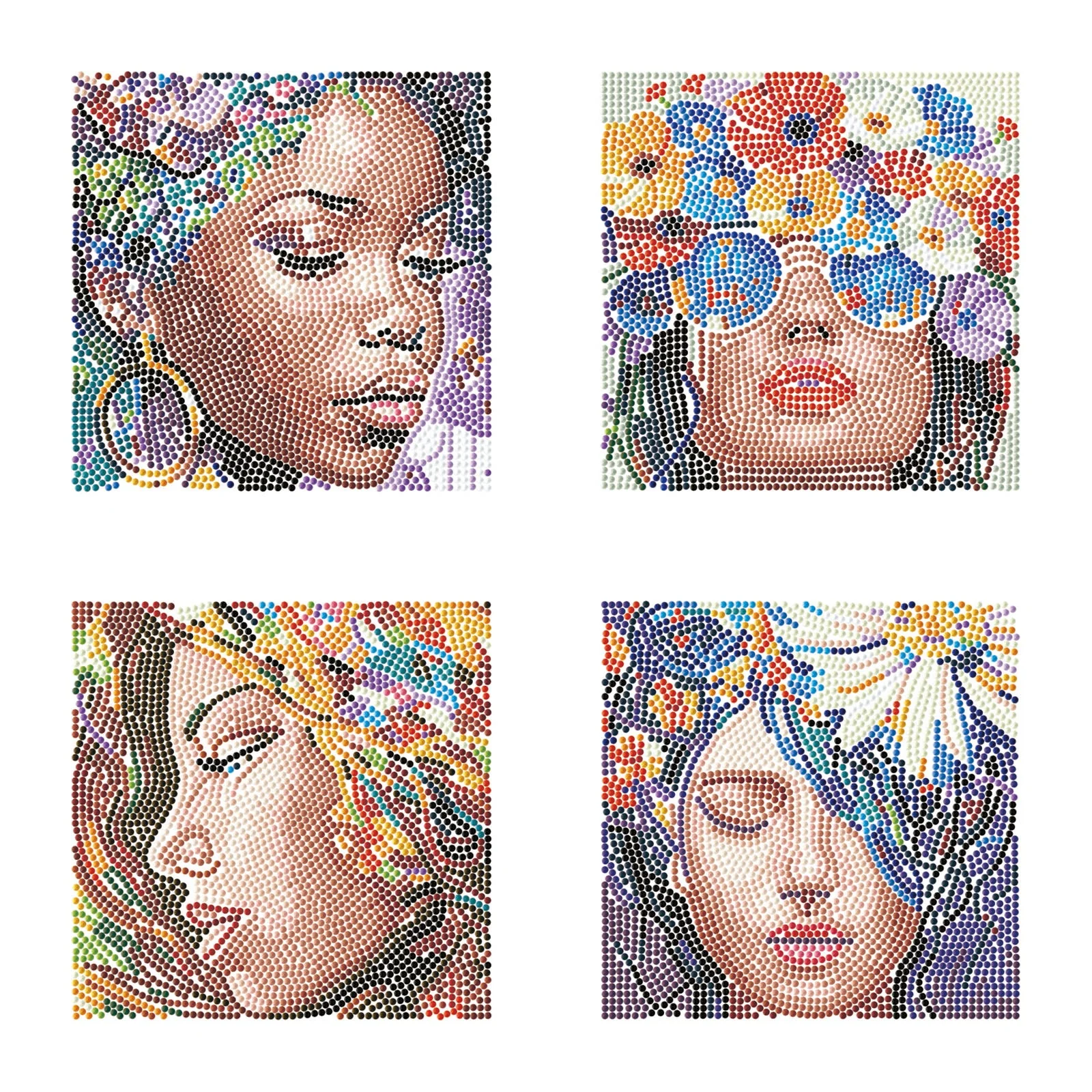 Diamond Dotz Mini Dotz Four Beauties Diamond Painting - 5.0" x 5.0" - Image 7