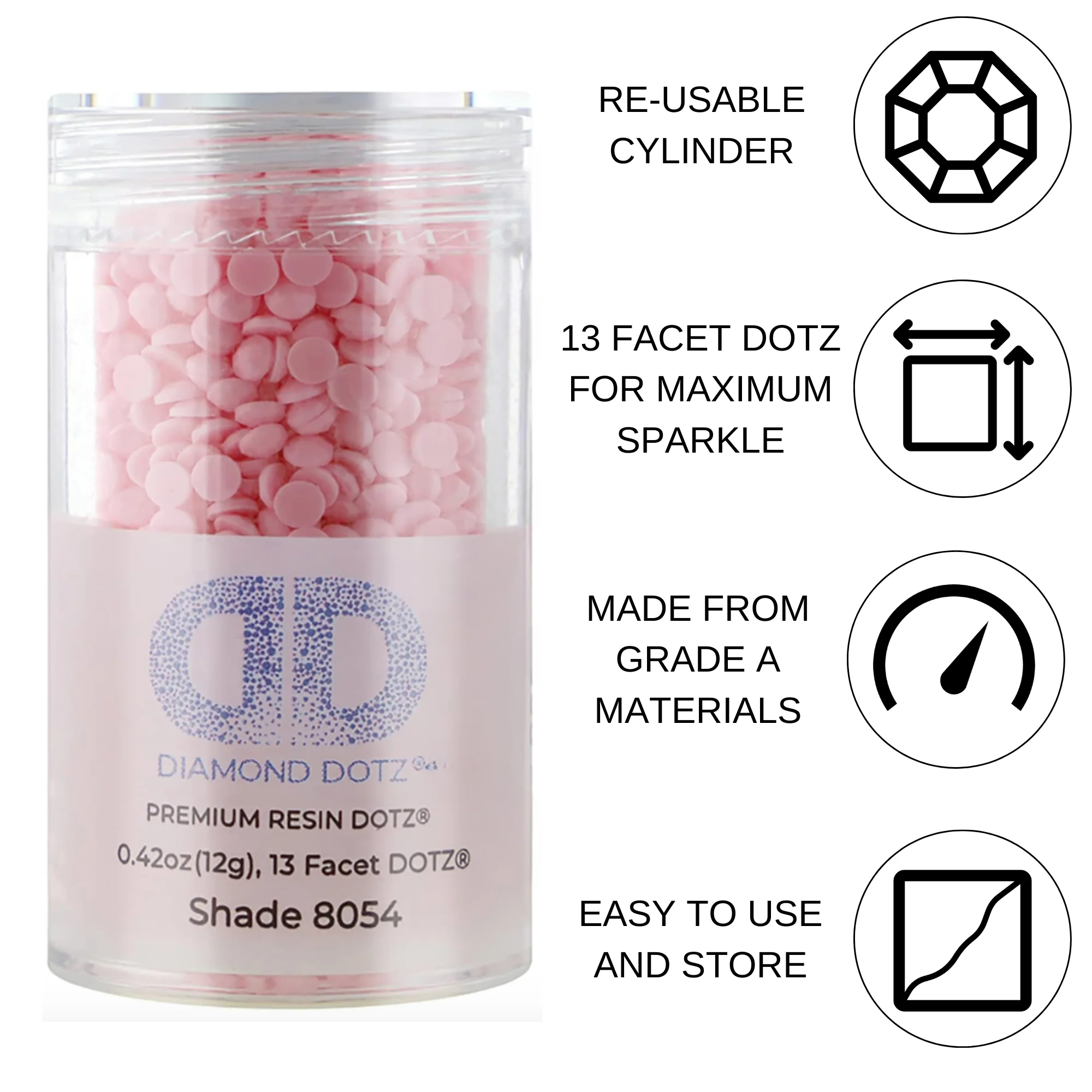Diamond Dotz 2.8MM 12G DOTZ Cylinder - Baby Pink - Image 4