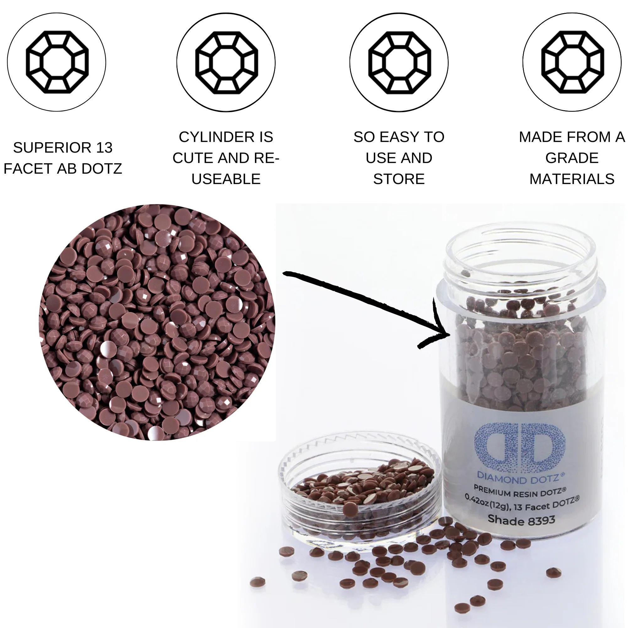Diamond Dotz 2.8MM 12G DOTZ Cylinder - Dark Java - Image 5