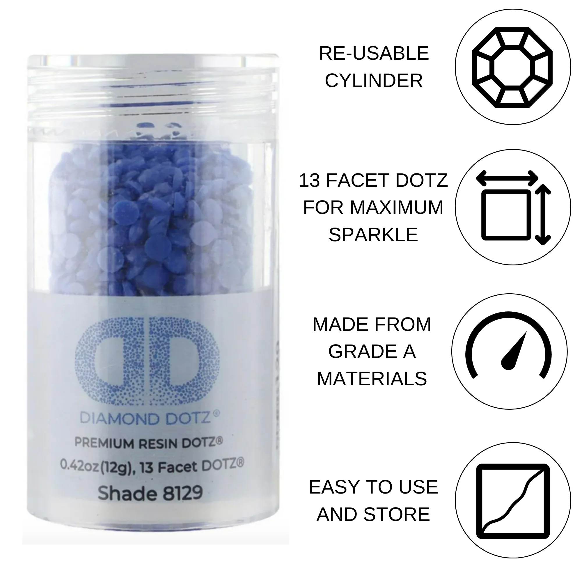 Diamond Dotz 2.8MM 12G DOTZ Cylinder - Dark Reflex Blue - Image 4