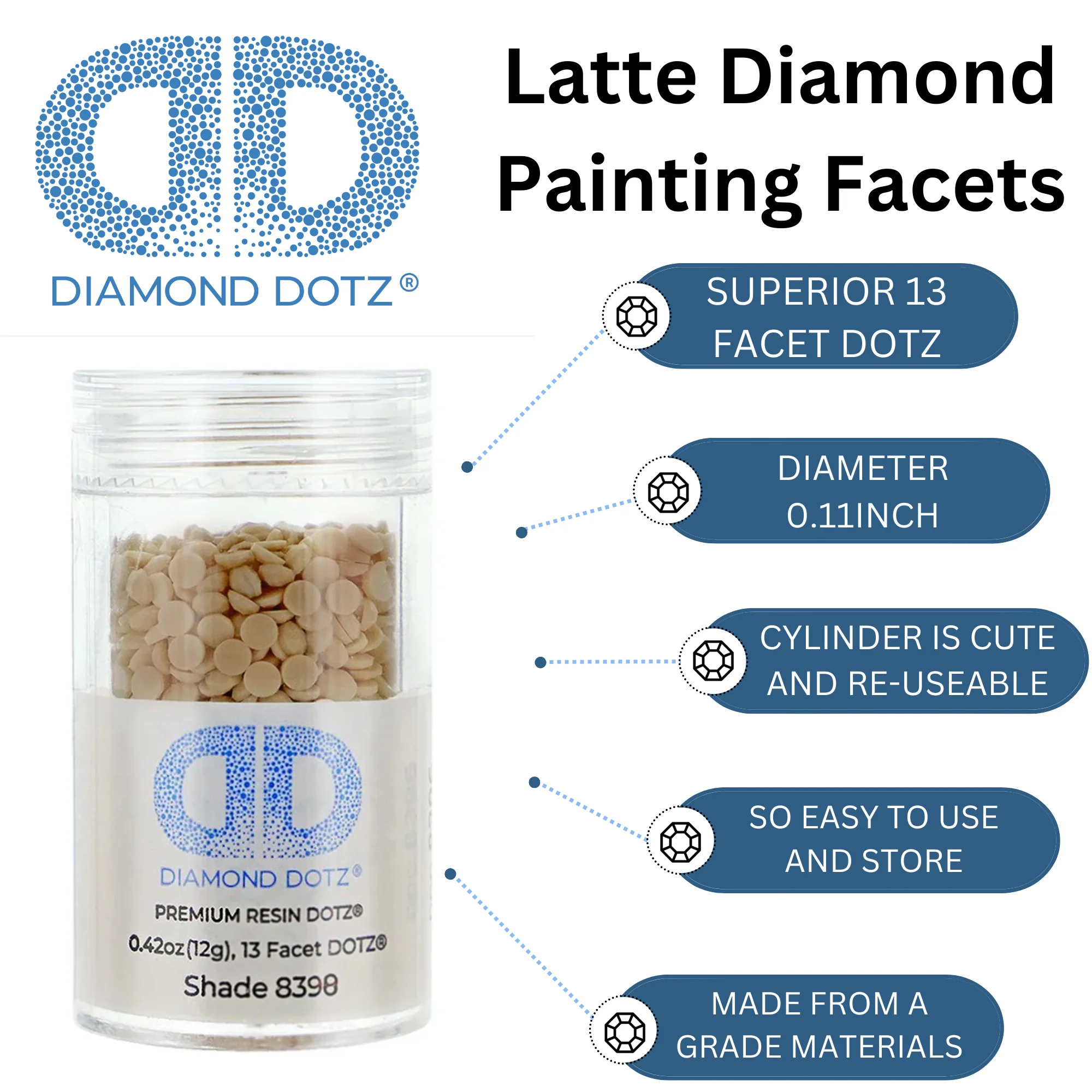 Diamond Dotz 2.8MM 12G DOTZ Cylinder - Latte - Image 5