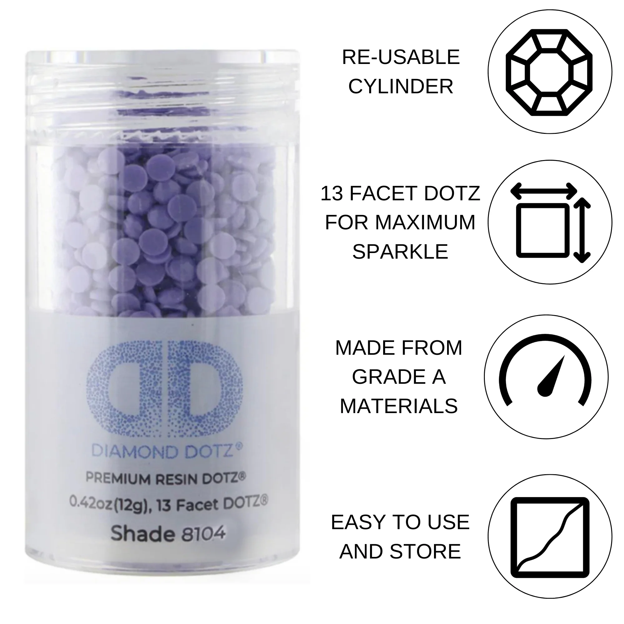 Diamond Dotz 2.8MM 12G DOTZ Cylinder - Lavenda - Image 4