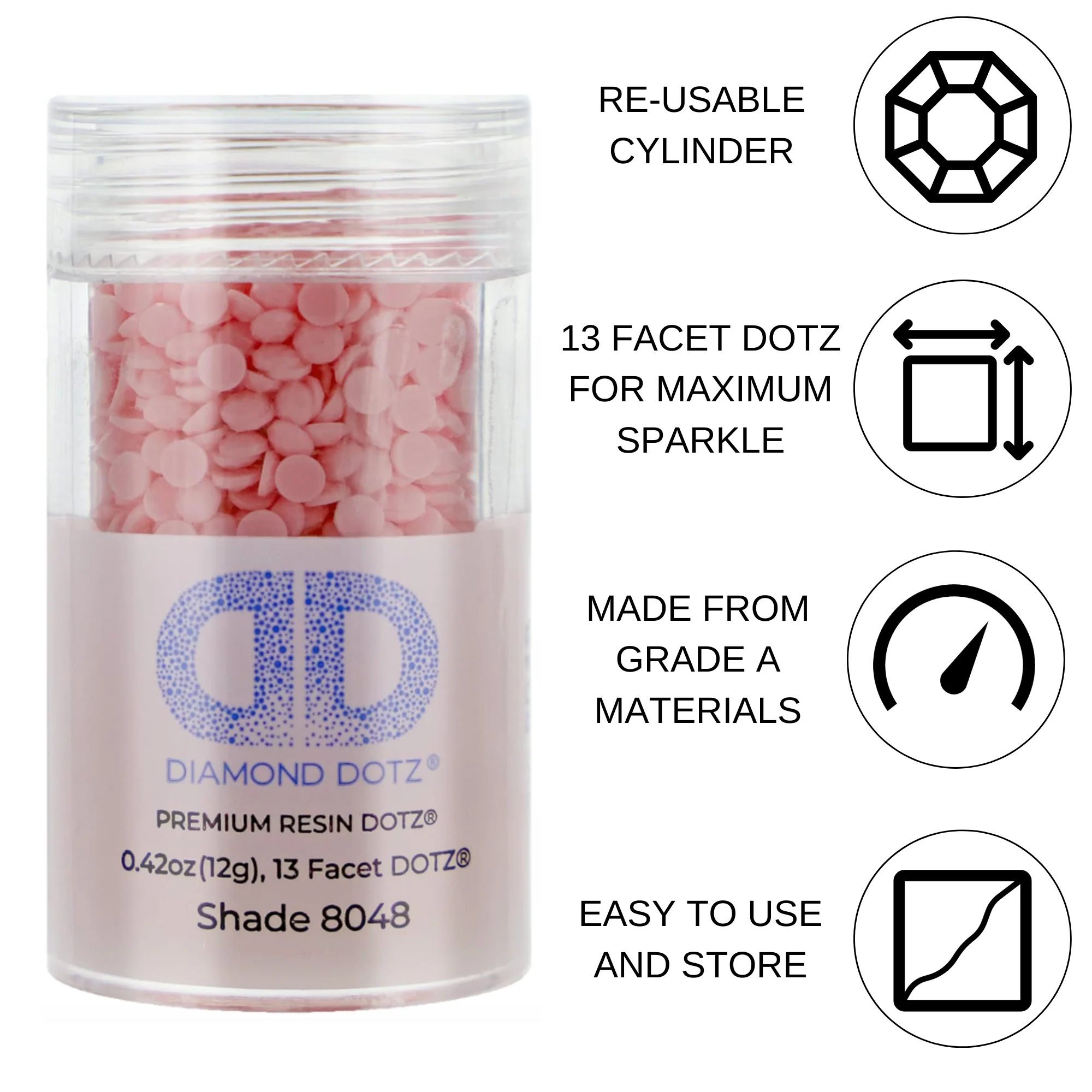 Diamond Dotz 2.8MM 12G DOTZ Cylinder - Light Frilly Pink - Image 4