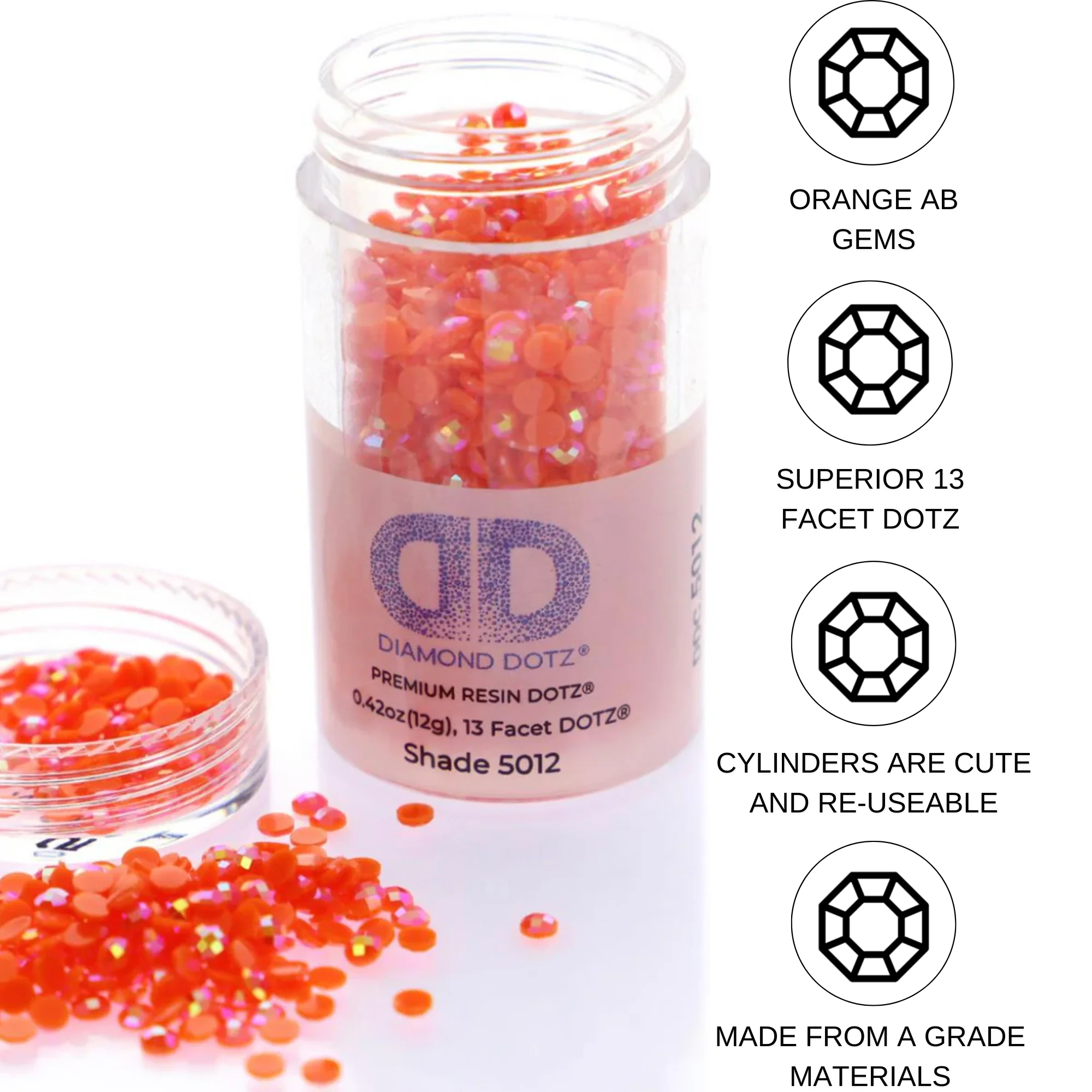 Diamond Dotz 2.8MM 12G DOTZ Cylinder - Orange AB - Image 5