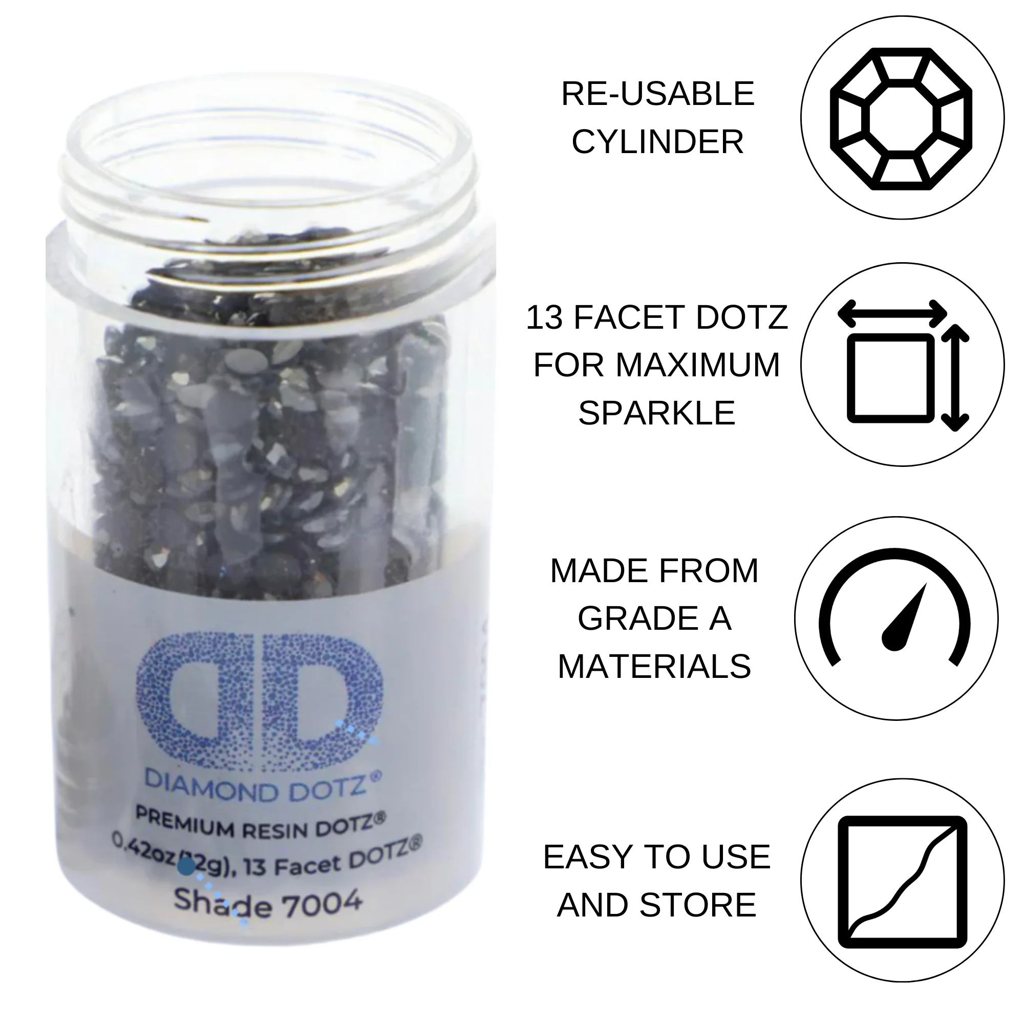 Diamond Dotz 2.8MM 12G DOTZ Cylinder - PEWTER METALLIC - Image 4