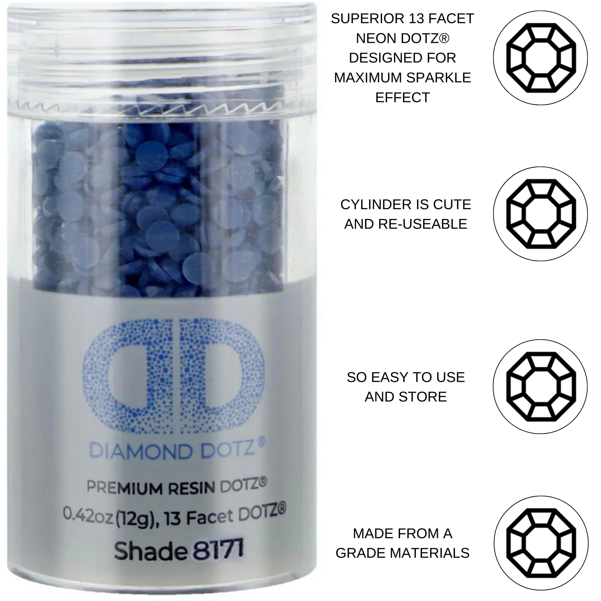 Diamond Dotz 2.8MM 12G DOTZ Cylinder - Sapphire - Image 5