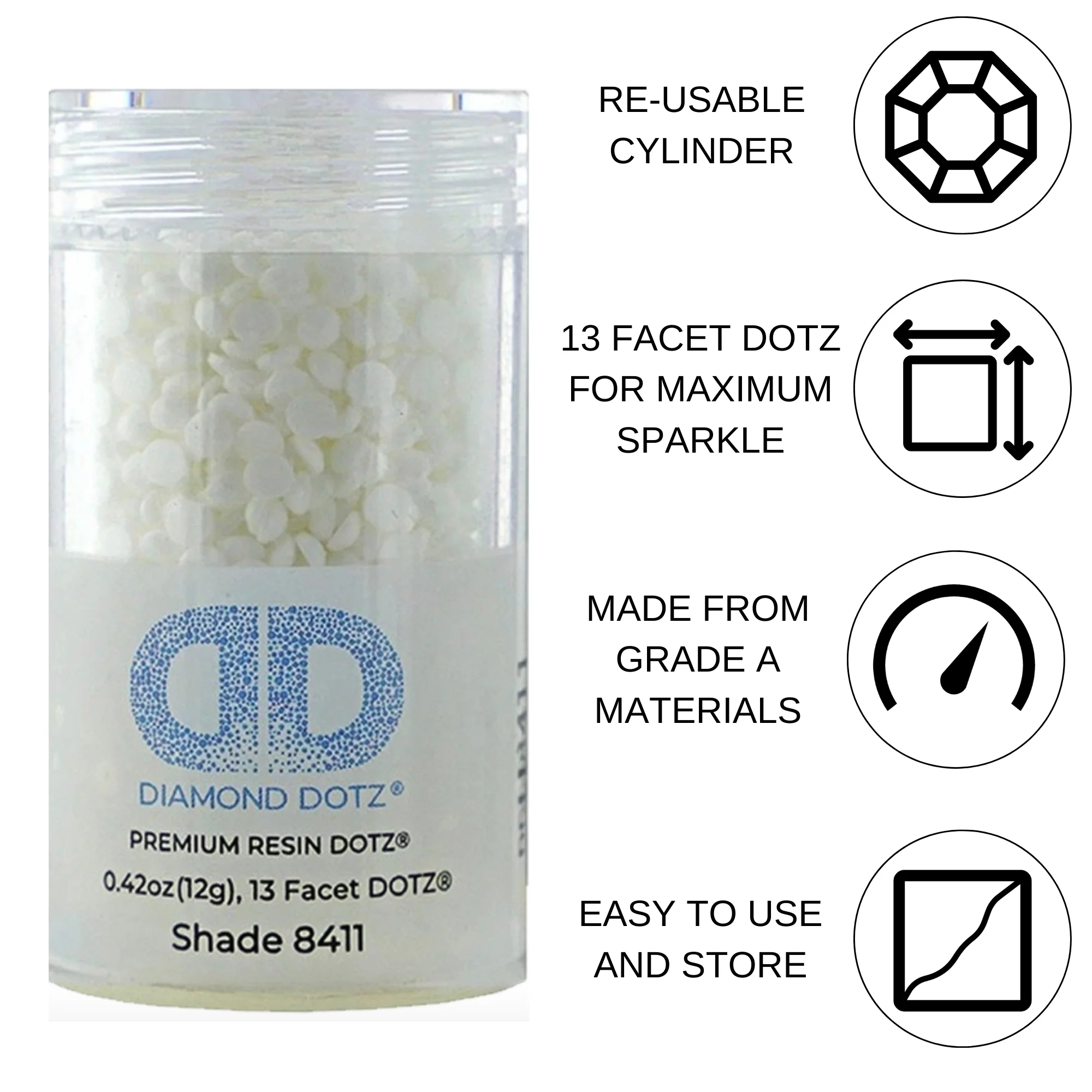 Diamond Dotz 2.8MM 12G DOTZ Cylinder - White Frost - Image 4