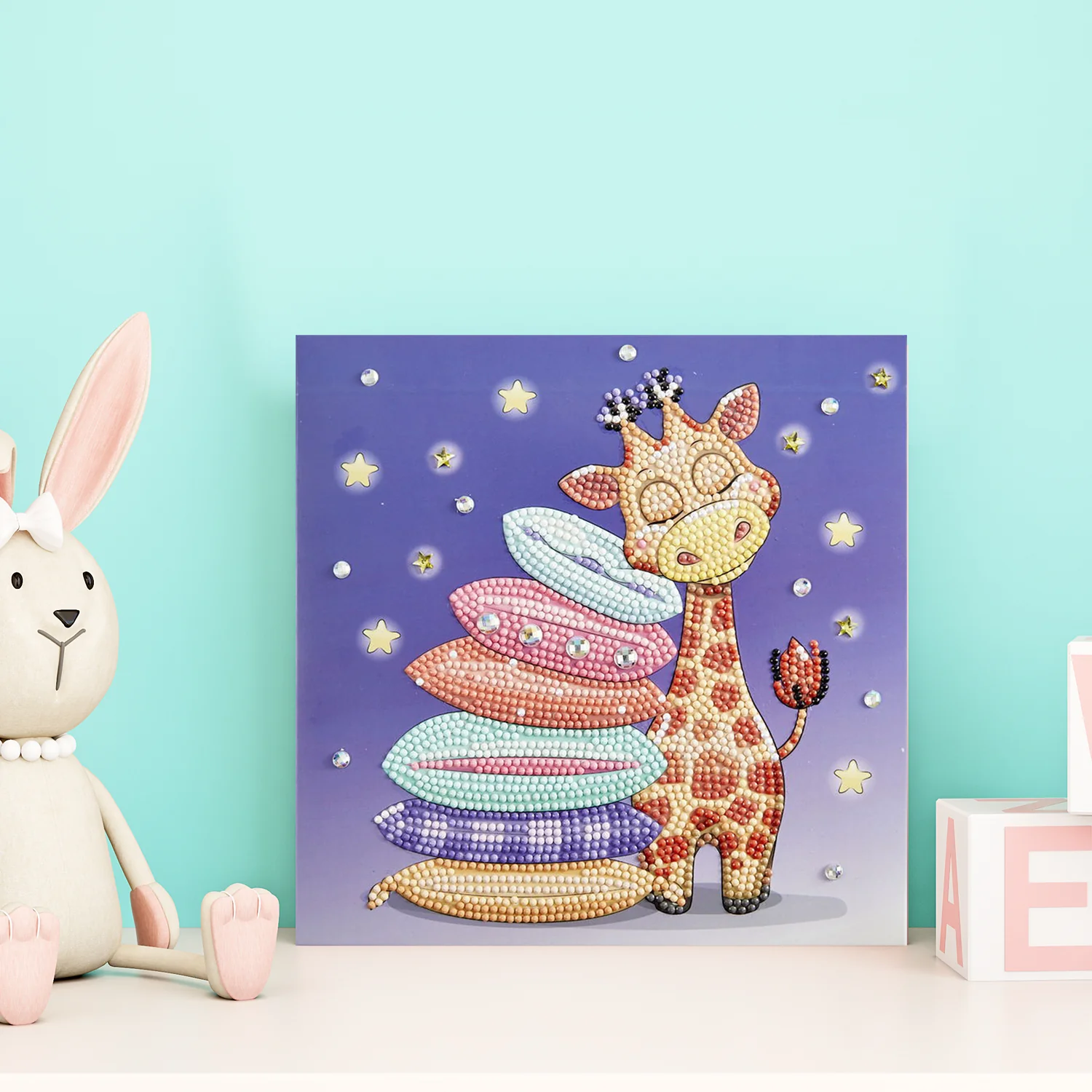 Diamond Dotz Decorative Box Giraff Pillow - 8.7" x 8.7" - Image 3
