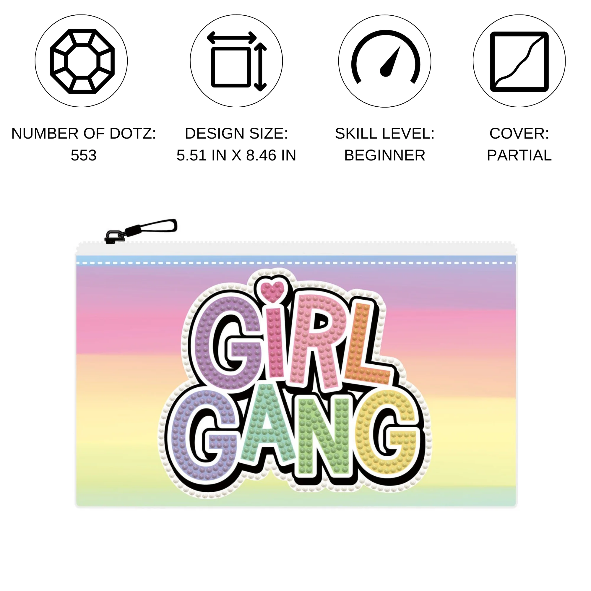 Diamond Dotz DOTZIES GIRL GANG Diamond Painting - 7.5" x 4.3" - Image 4