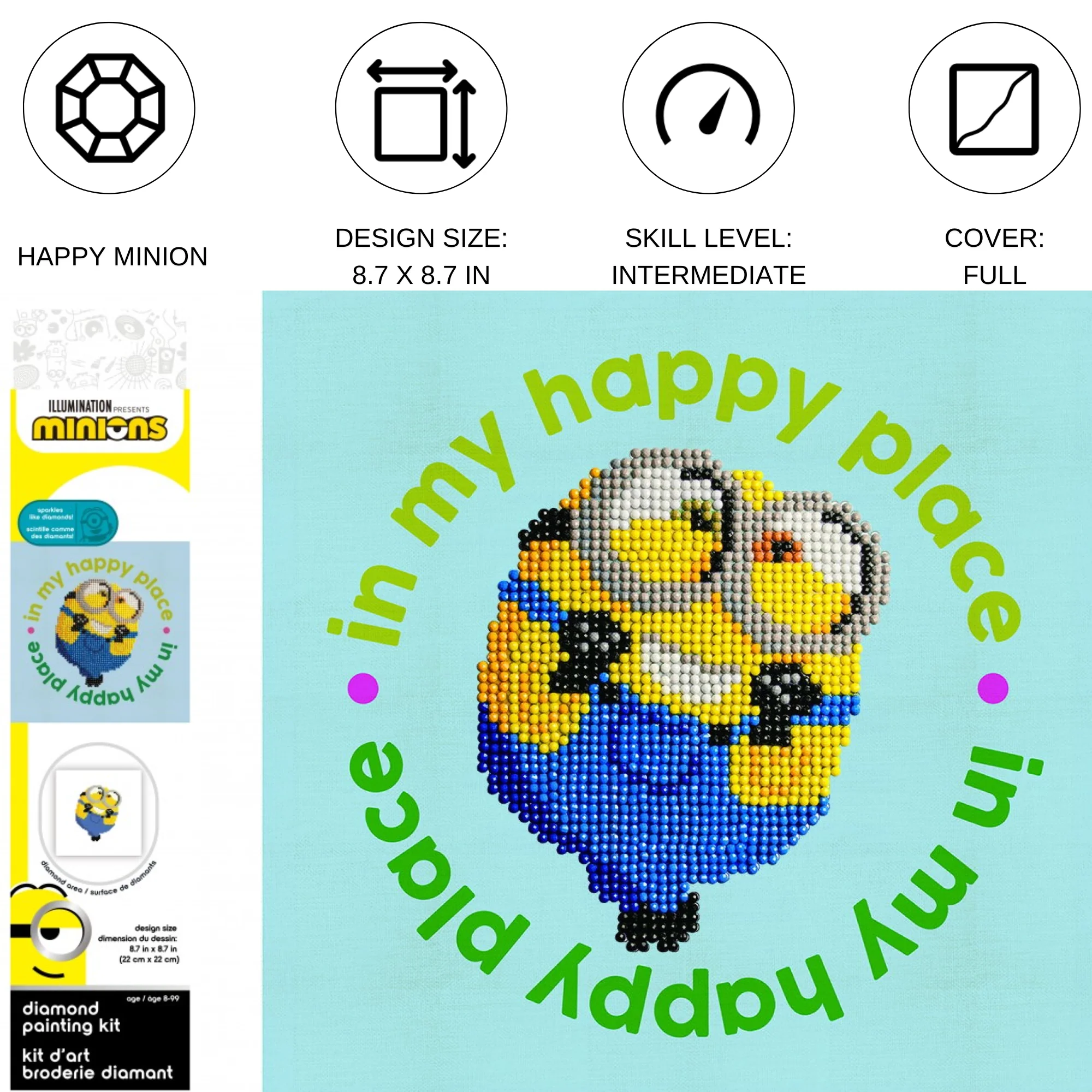 Diamond Dotz Happy Minion - 8.7" x 8.7" - Image 4