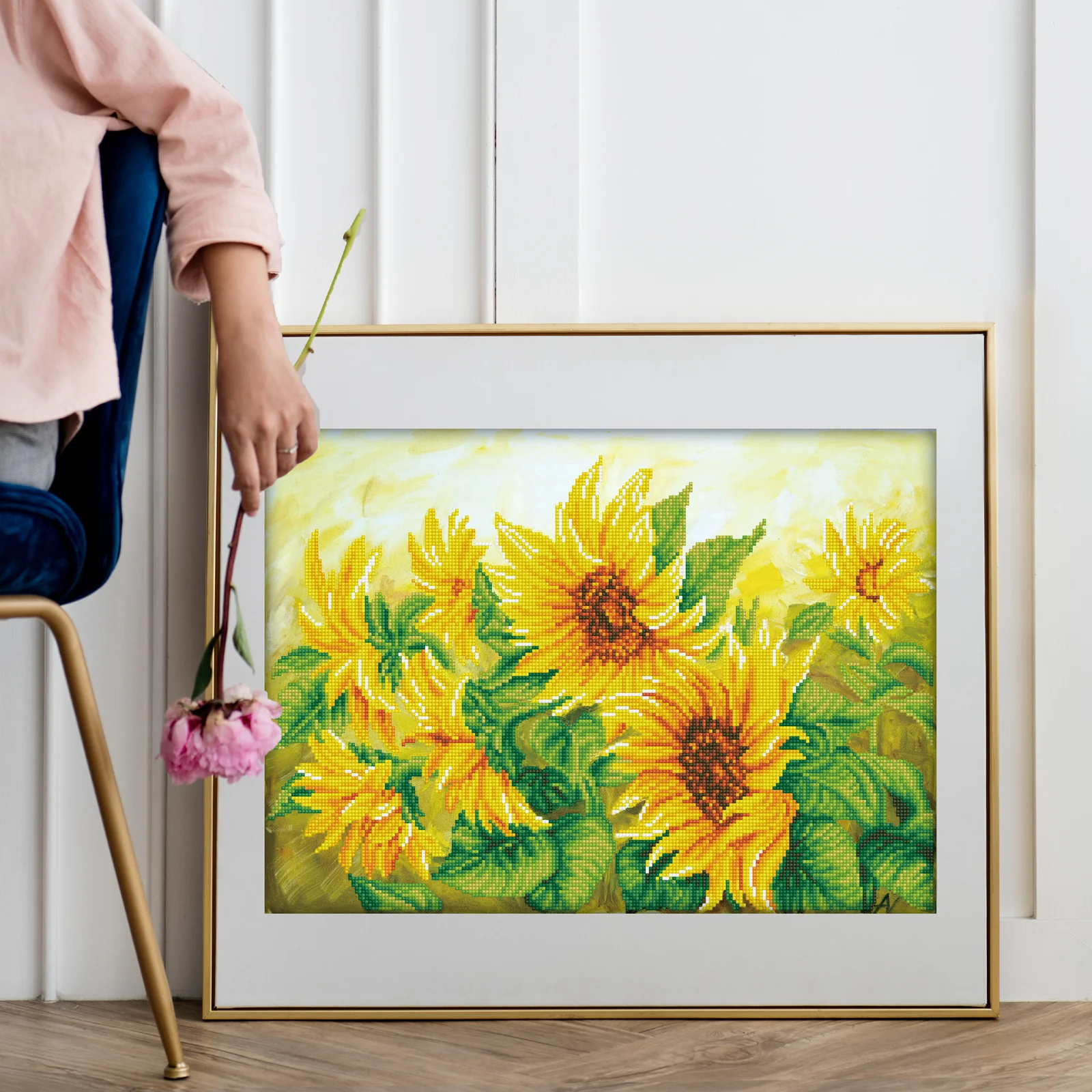 Diamond Dotz Hazy Daze Sunflowers - 22.4" x 16.1" - Image 2