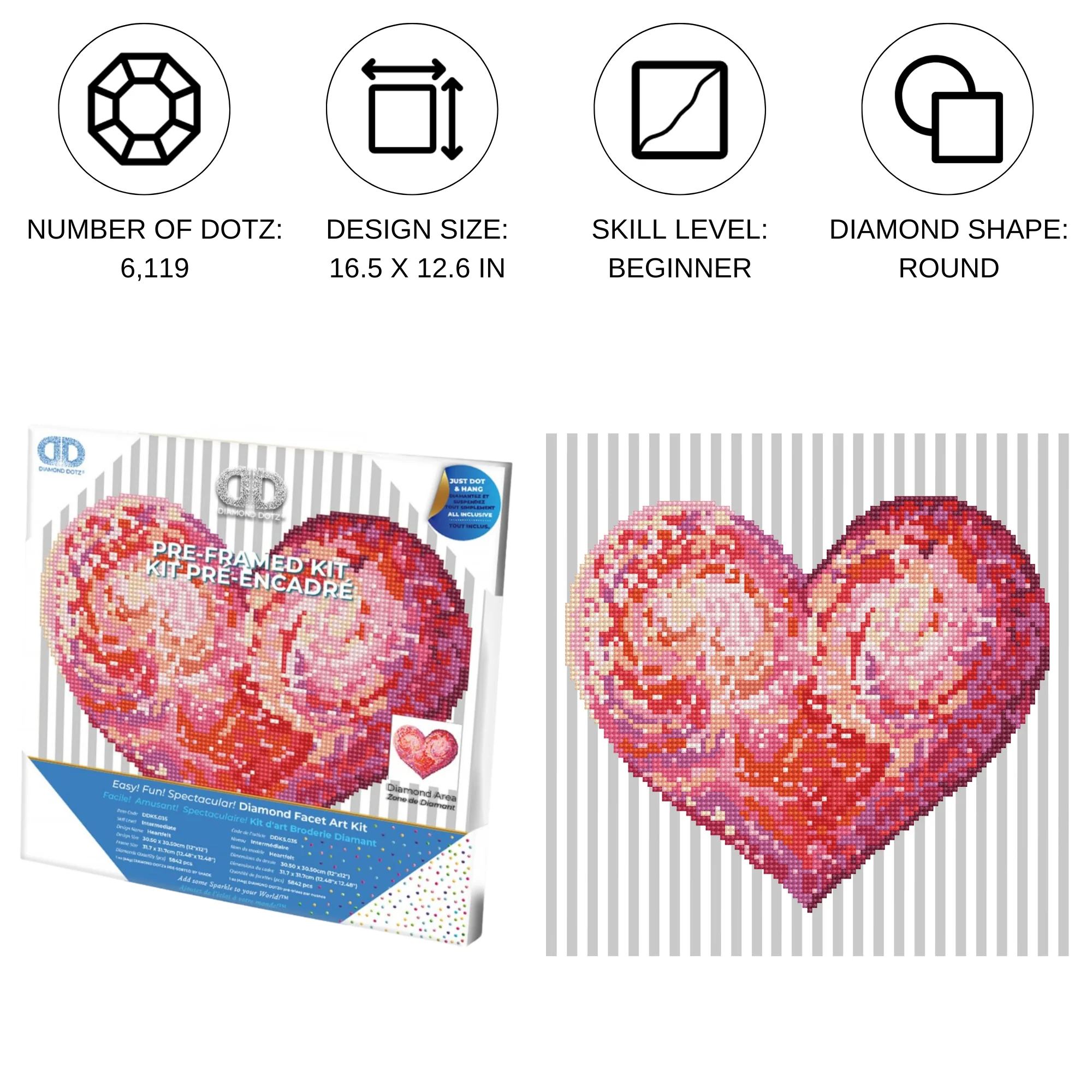 Diamond Dotz Heartfelt with Frame - 12.0" x 12.0" - Image 4