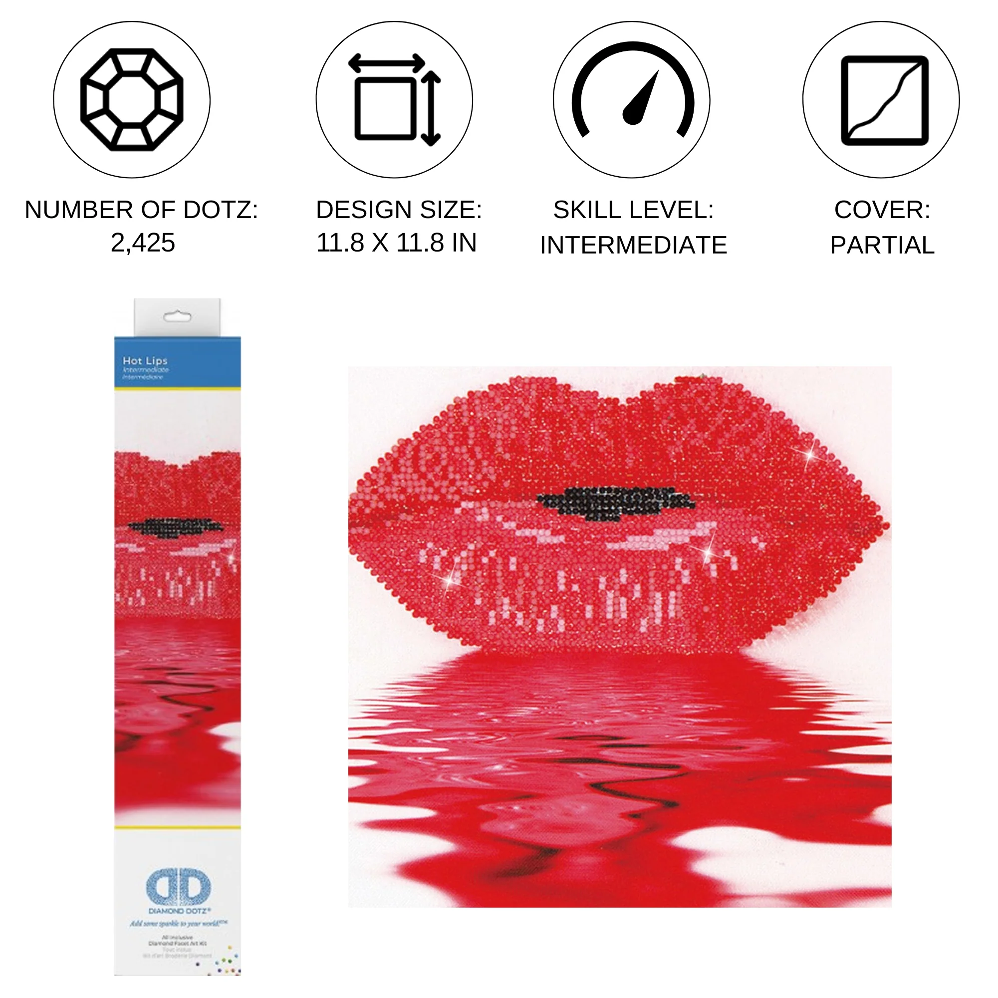 Diamond Dotz Hot Lips - 11.8" x 11.8" - Image 4
