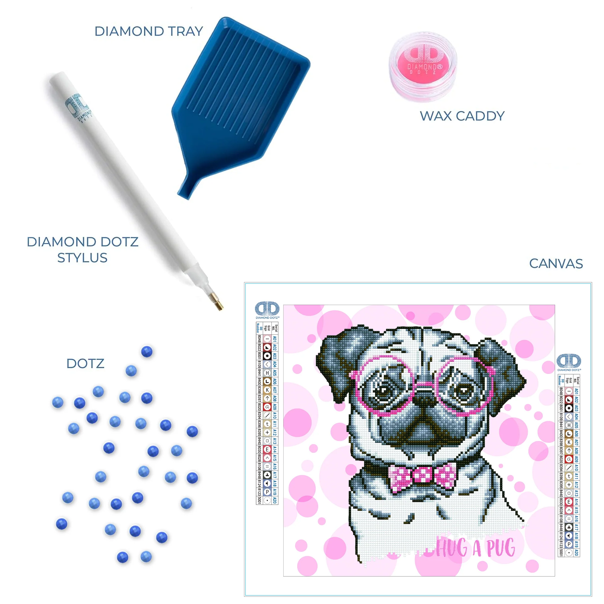 Diamond Dotz Hug A Pug - 13.8" x 13.8" - Image 5
