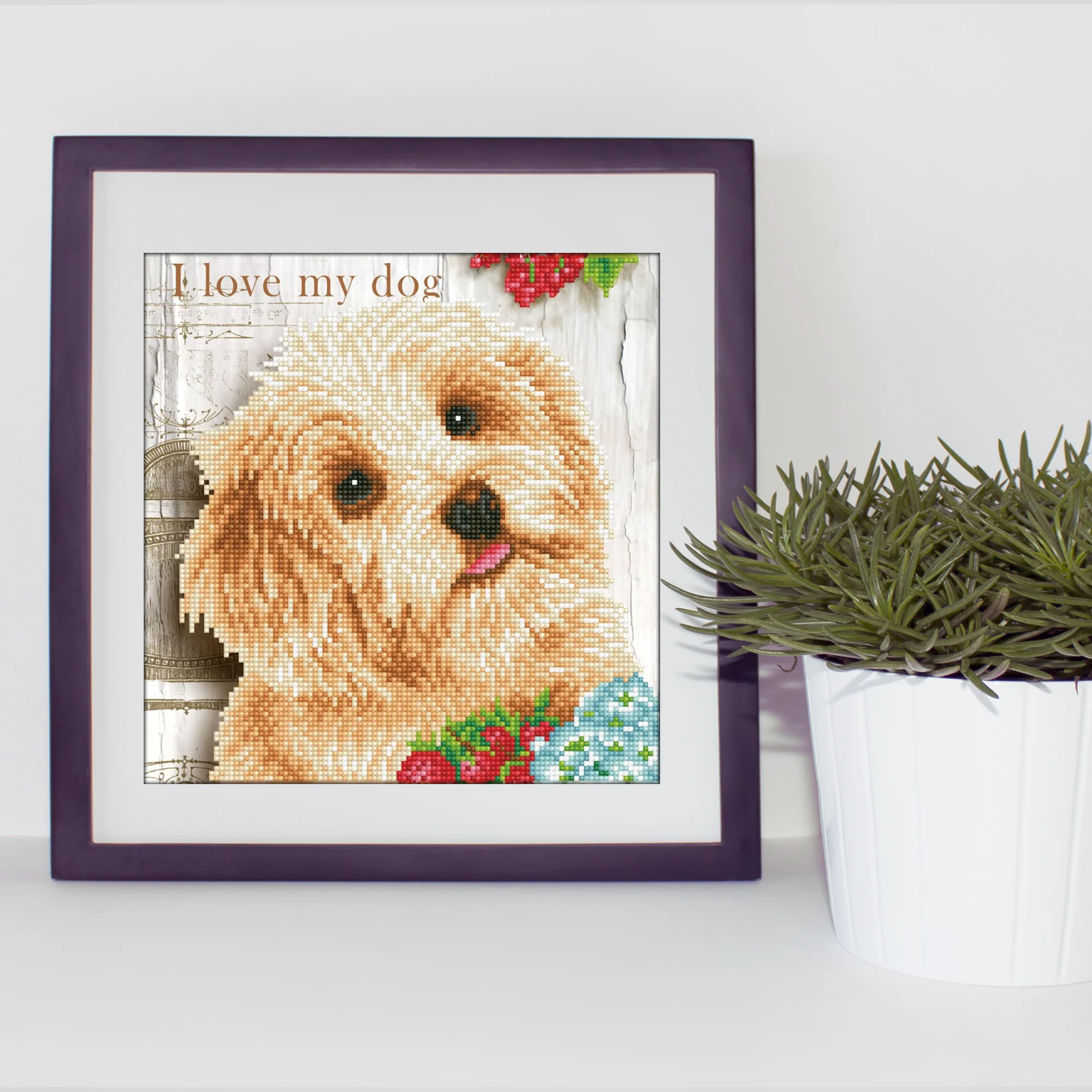 Diamond Dotz I Love My Dog with Frame - 12.0" x 12.0" - Image 2