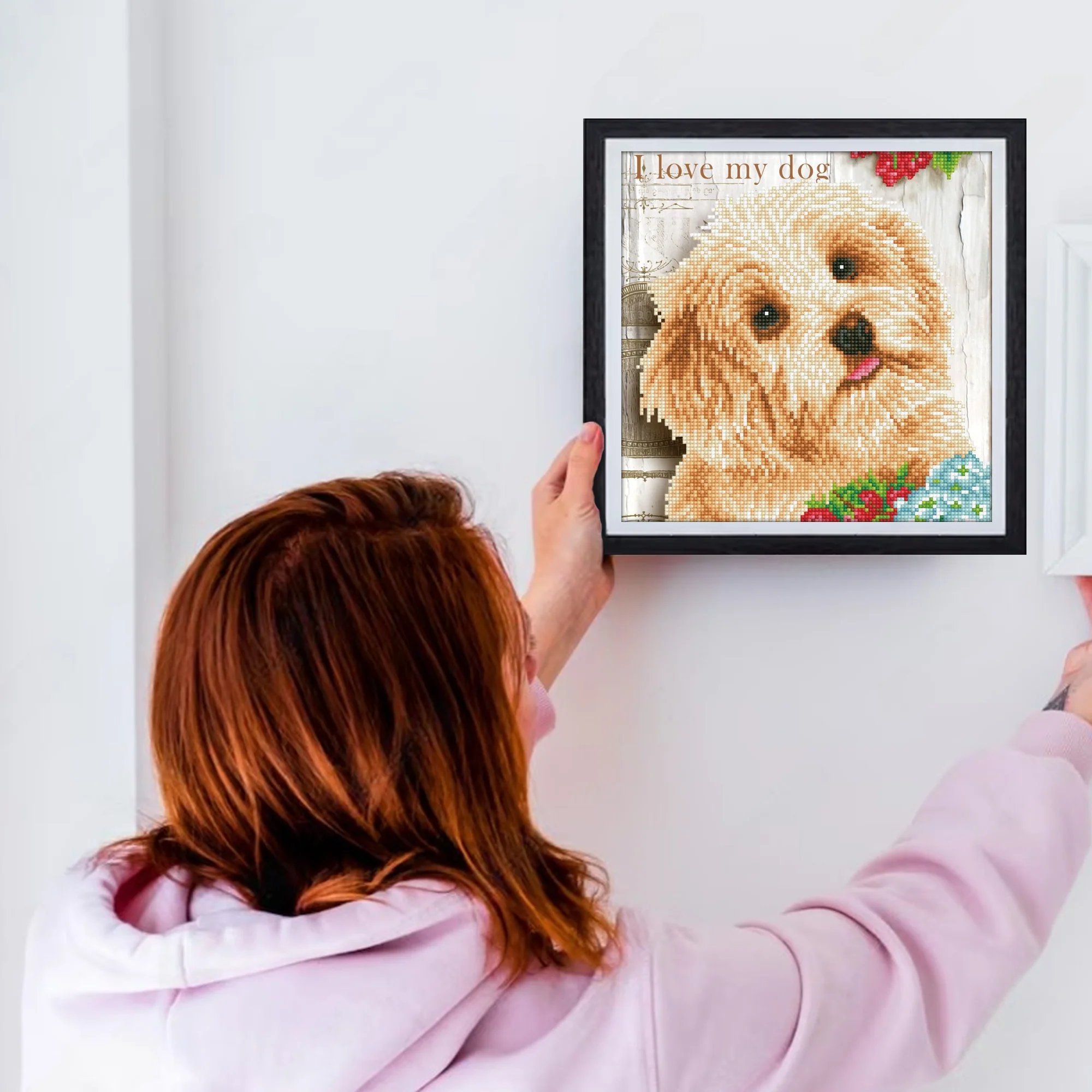 Diamond Dotz I Love My Dog with Frame - 12.0" x 12.0" - Image 3
