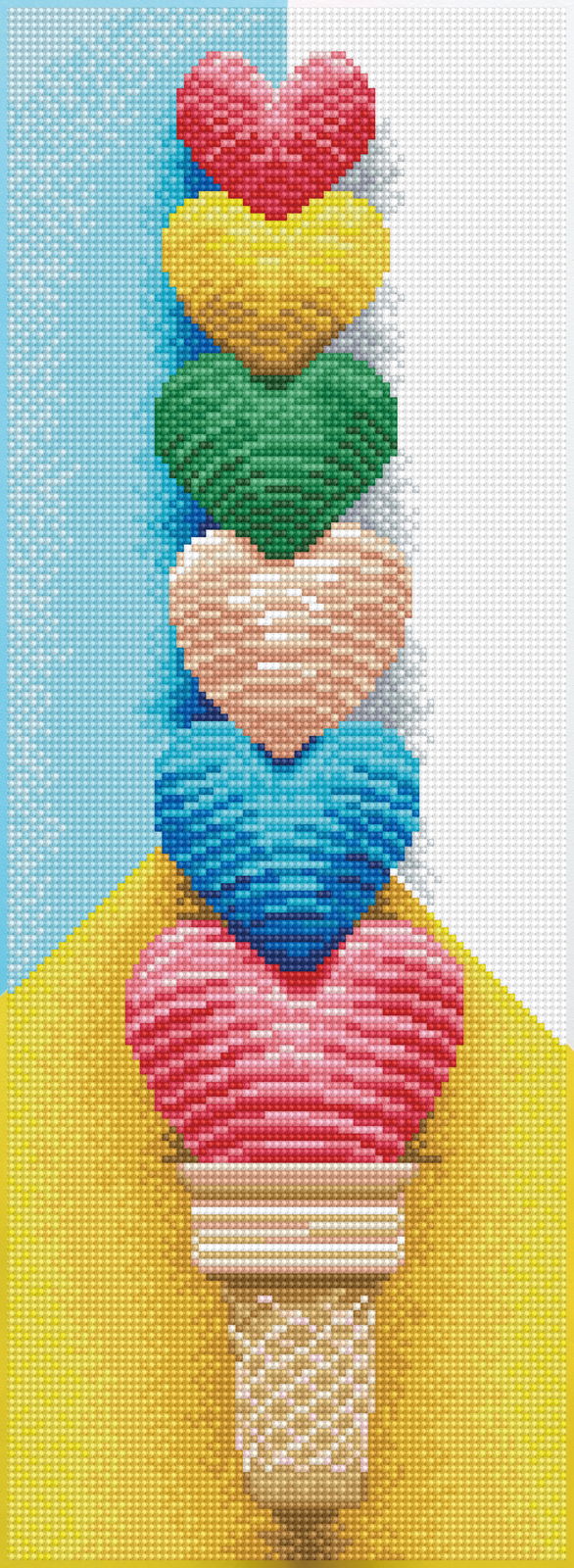 Diamond Dotz Icecream Hearts - 23.6" x 8.7"