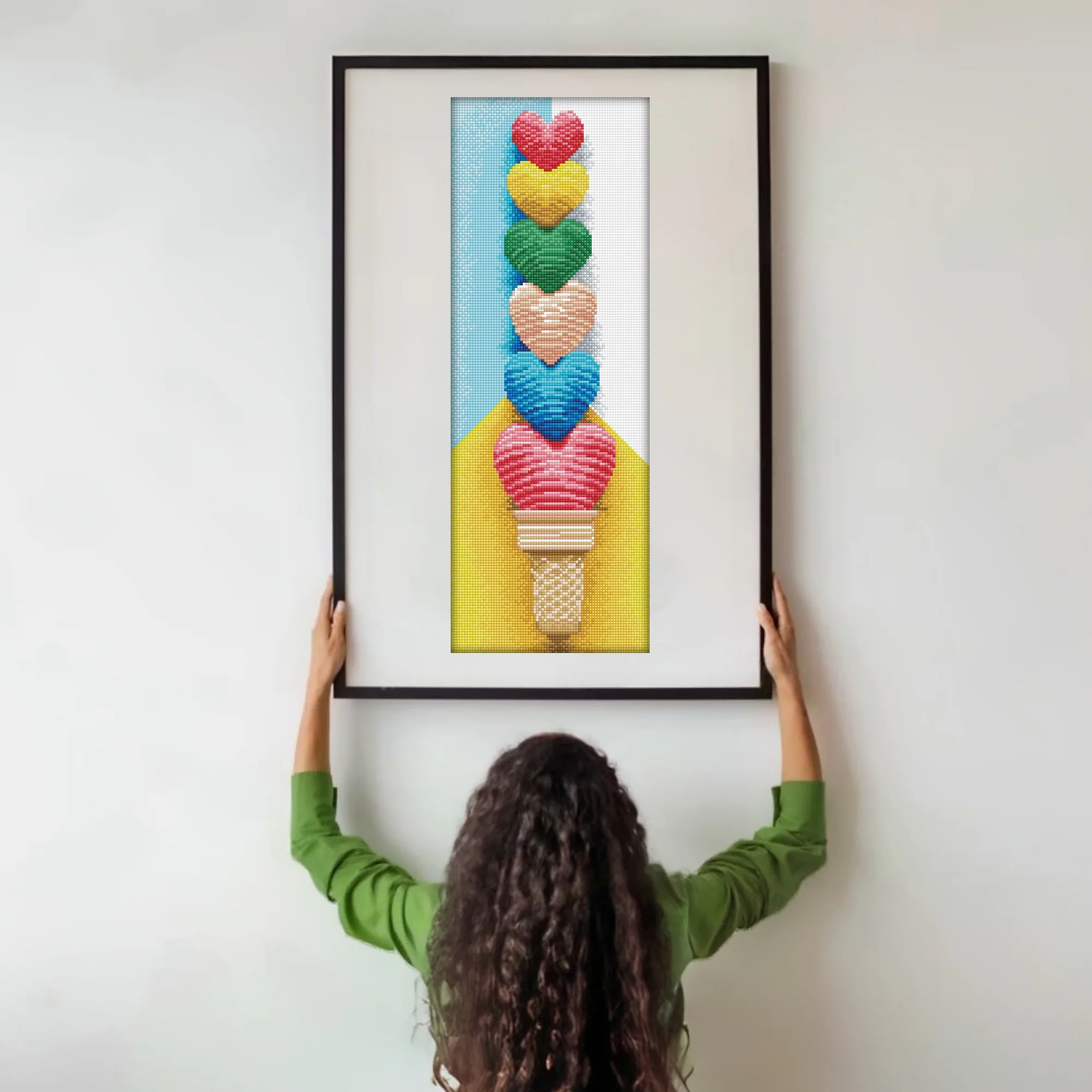 Diamond Dotz Icecream Hearts - 23.6" x 8.7" - Image 4