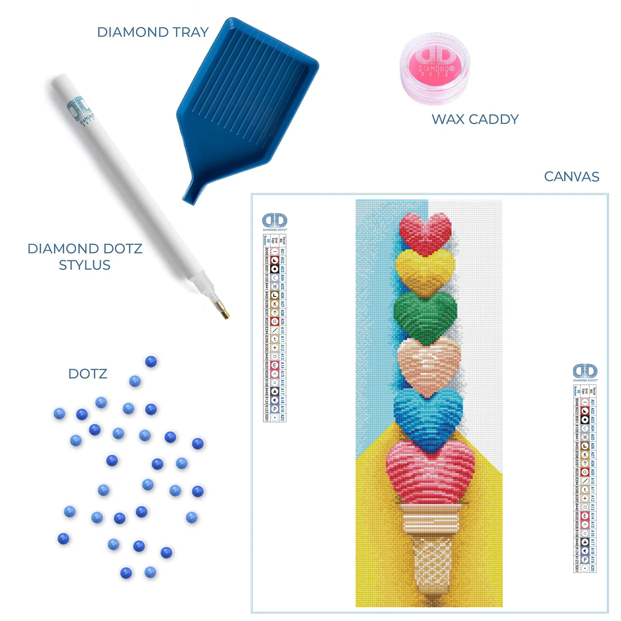 Diamond Dotz Icecream Hearts - 23.6" x 8.7" - Image 6