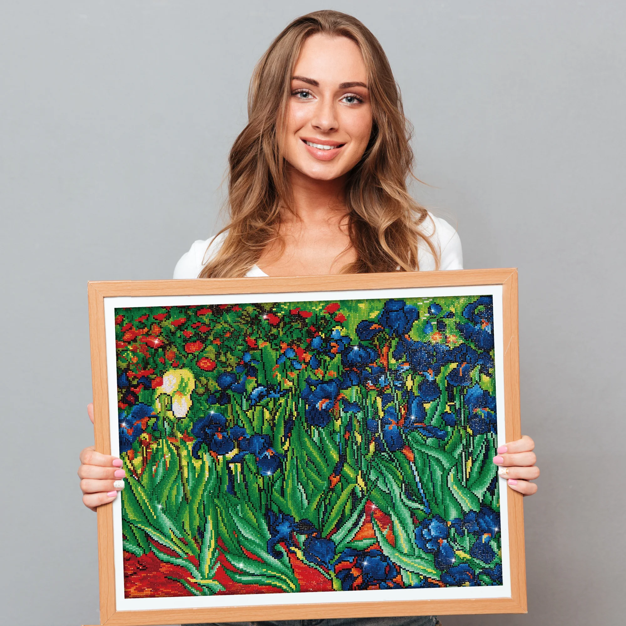 Diamond Dotz Irises (Van Gogh) - 28.0" x 22.0" - Image 4