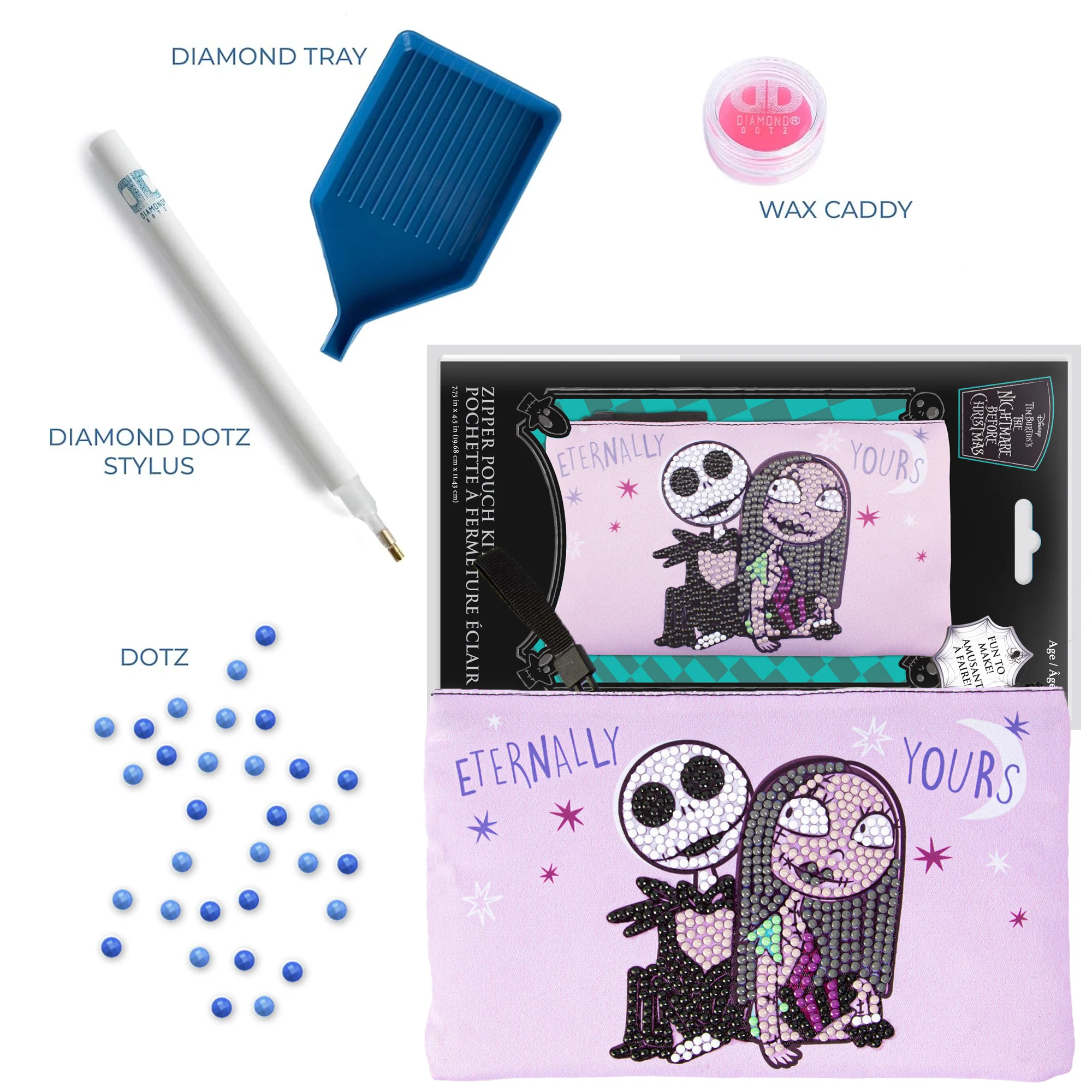 Diamond Dotz Jack and Sally Zipper Pouch - 7.75 x 4.5 - Image 5
