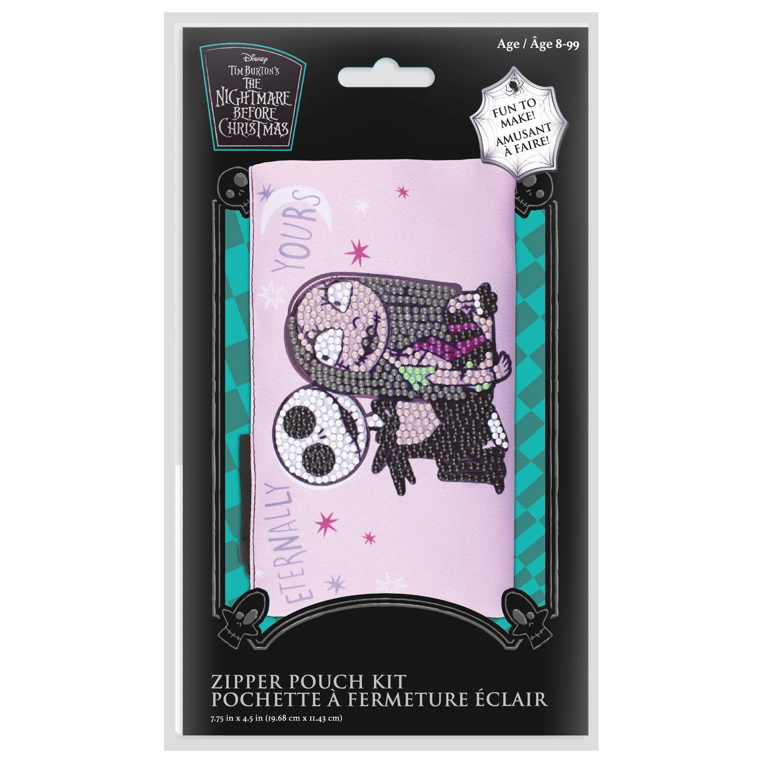 Diamond Dotz Jack and Sally Zipper Pouch - 7.75 x 4.5 - Image 7