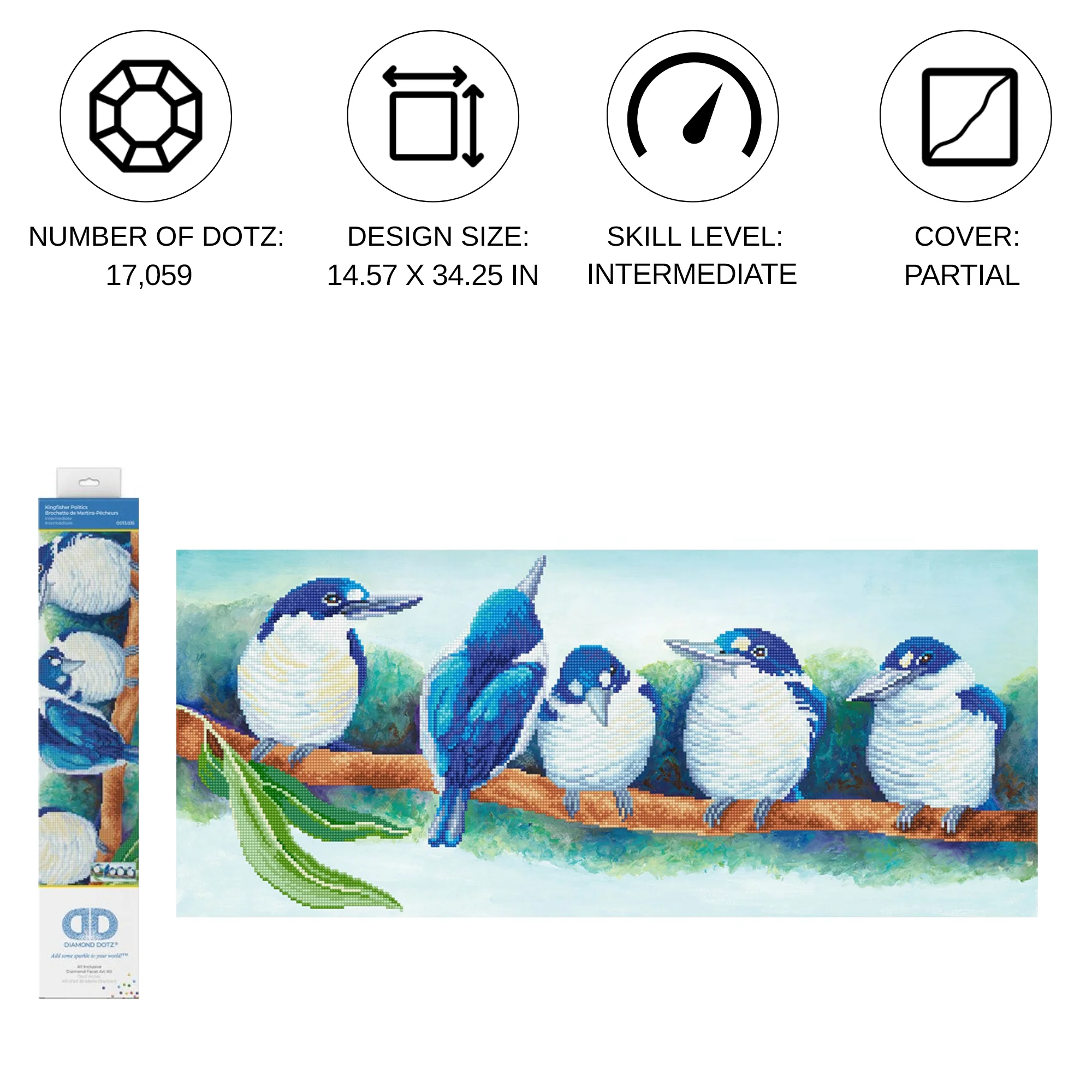 Diamond Dotz Kingfisher Politics - 34.3" x 14.6" - Image 4